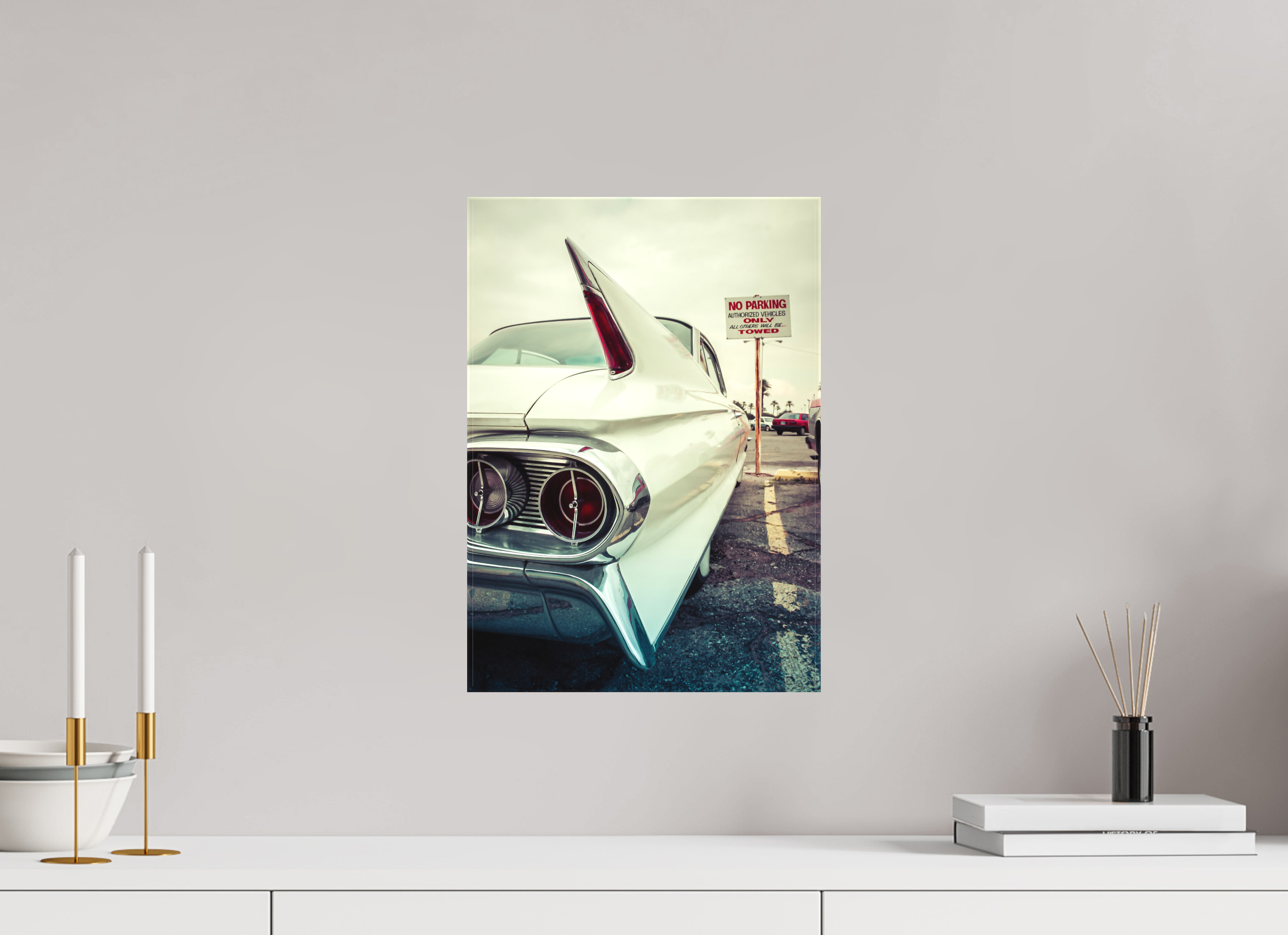 DIN A3 (29,7 x 42 cm), Leinwand matt White Cadillac Vegas