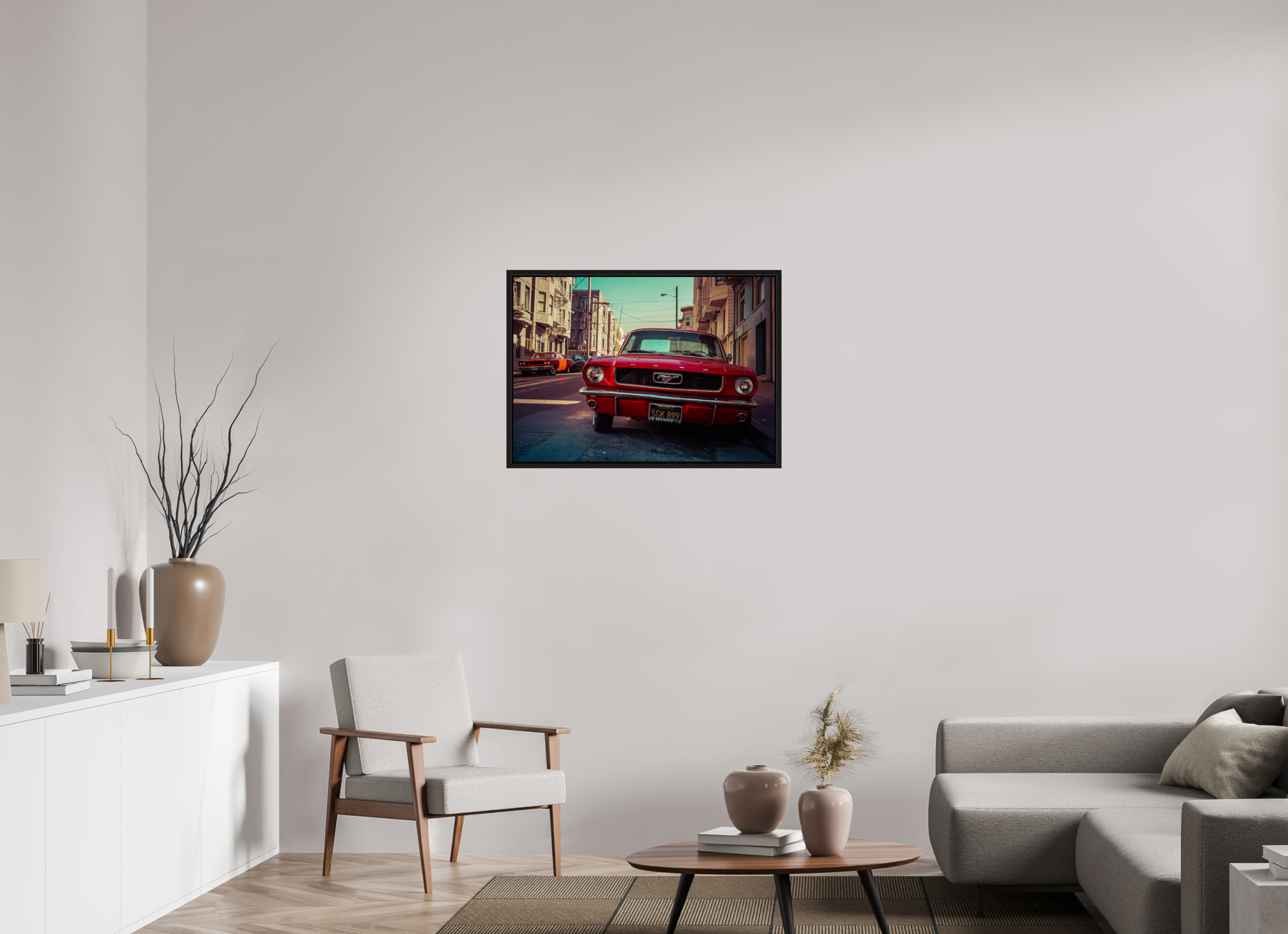 DIN A1 (84,1 x 59,4 cm), Floater Frame Ford Mustang in San Francisco