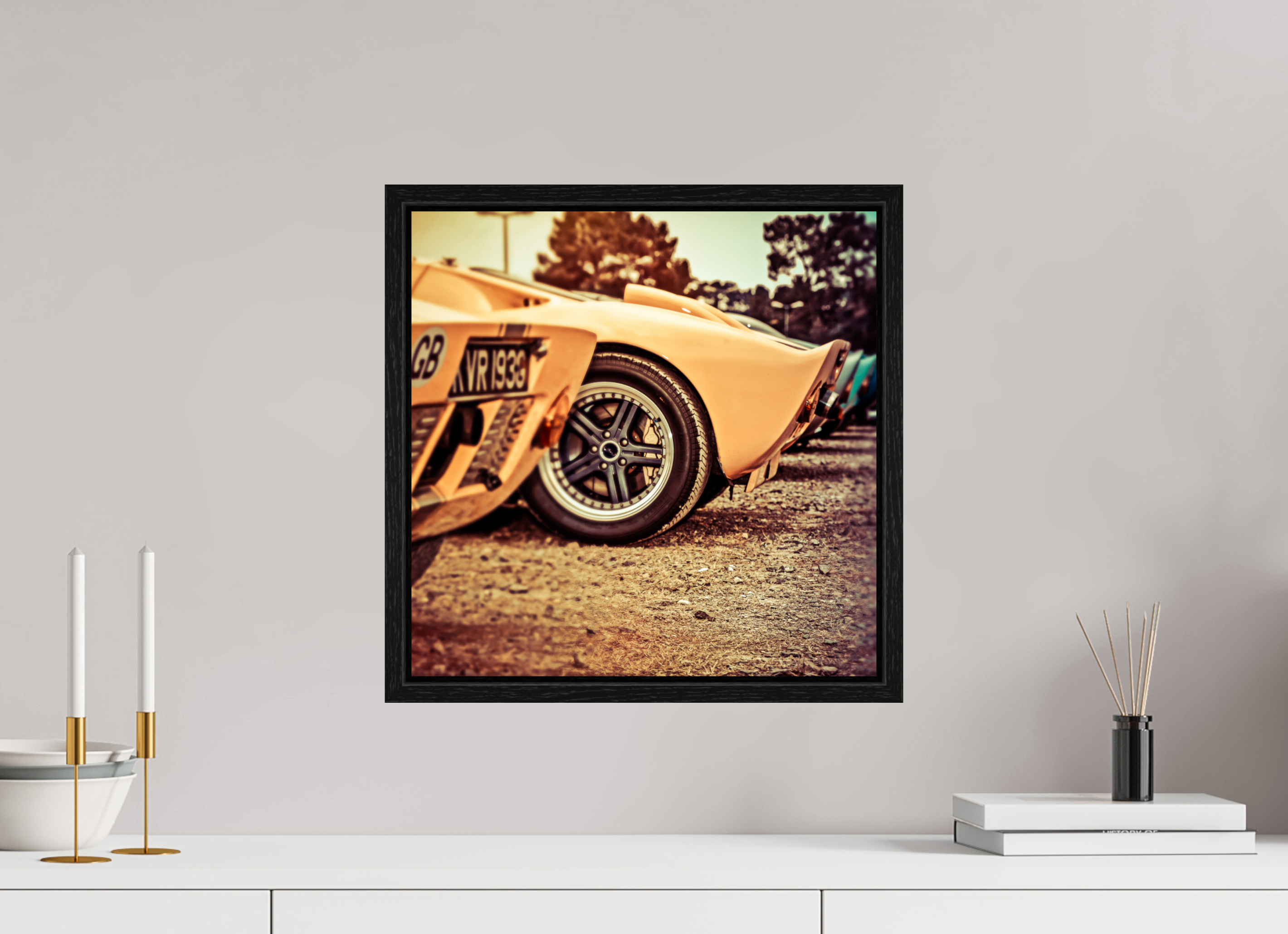 40 x 40 cm, Floater Frame Le Mans 24 Heures du Mans Racing - Ford