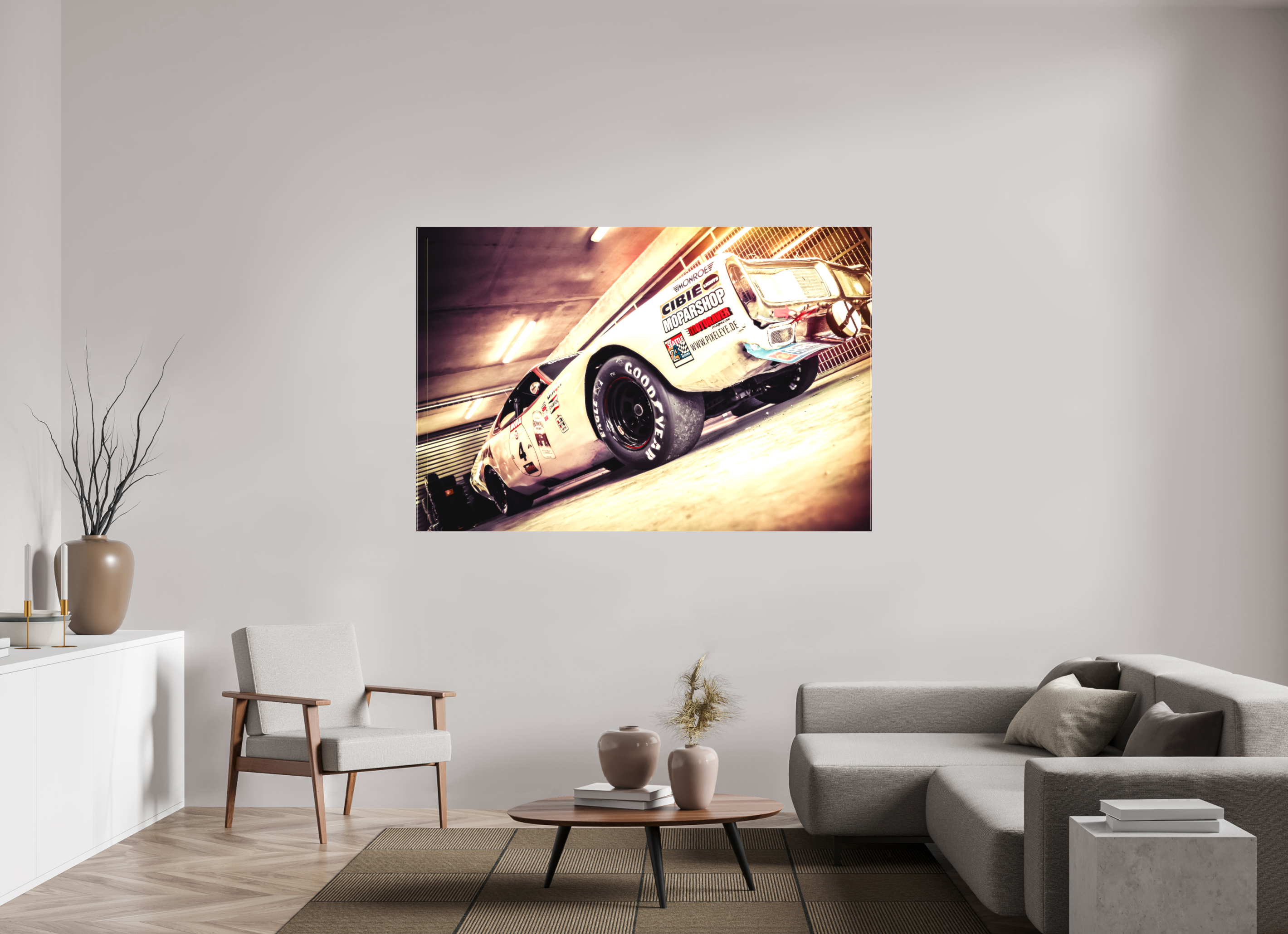 180 x 120 cm, Leinwand matt Le Mans 24 Heures du Mans Racing - Dodge Charger II