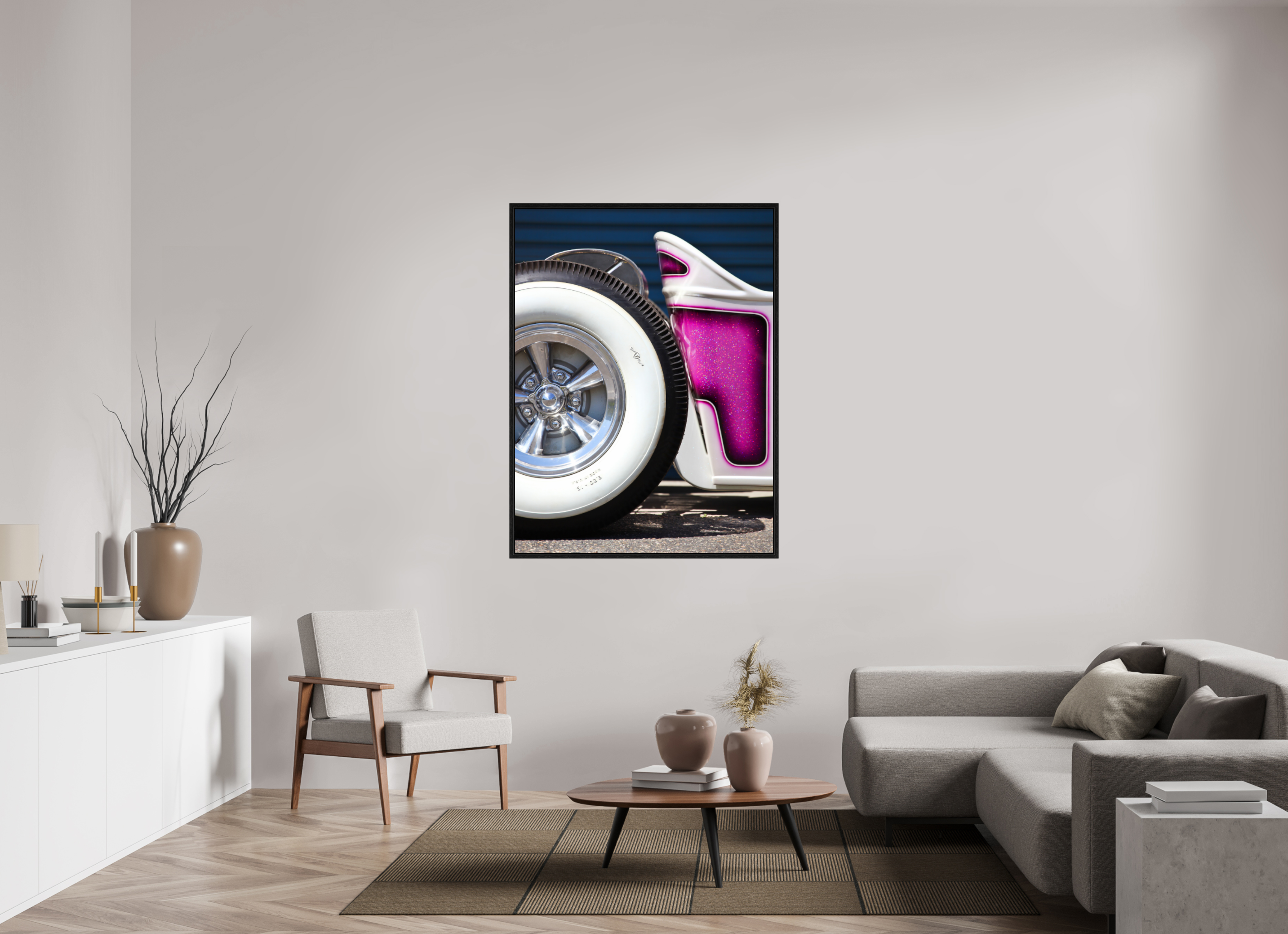 105 x 140 cm, Floater Frame Hot Rods: Singapore Sling