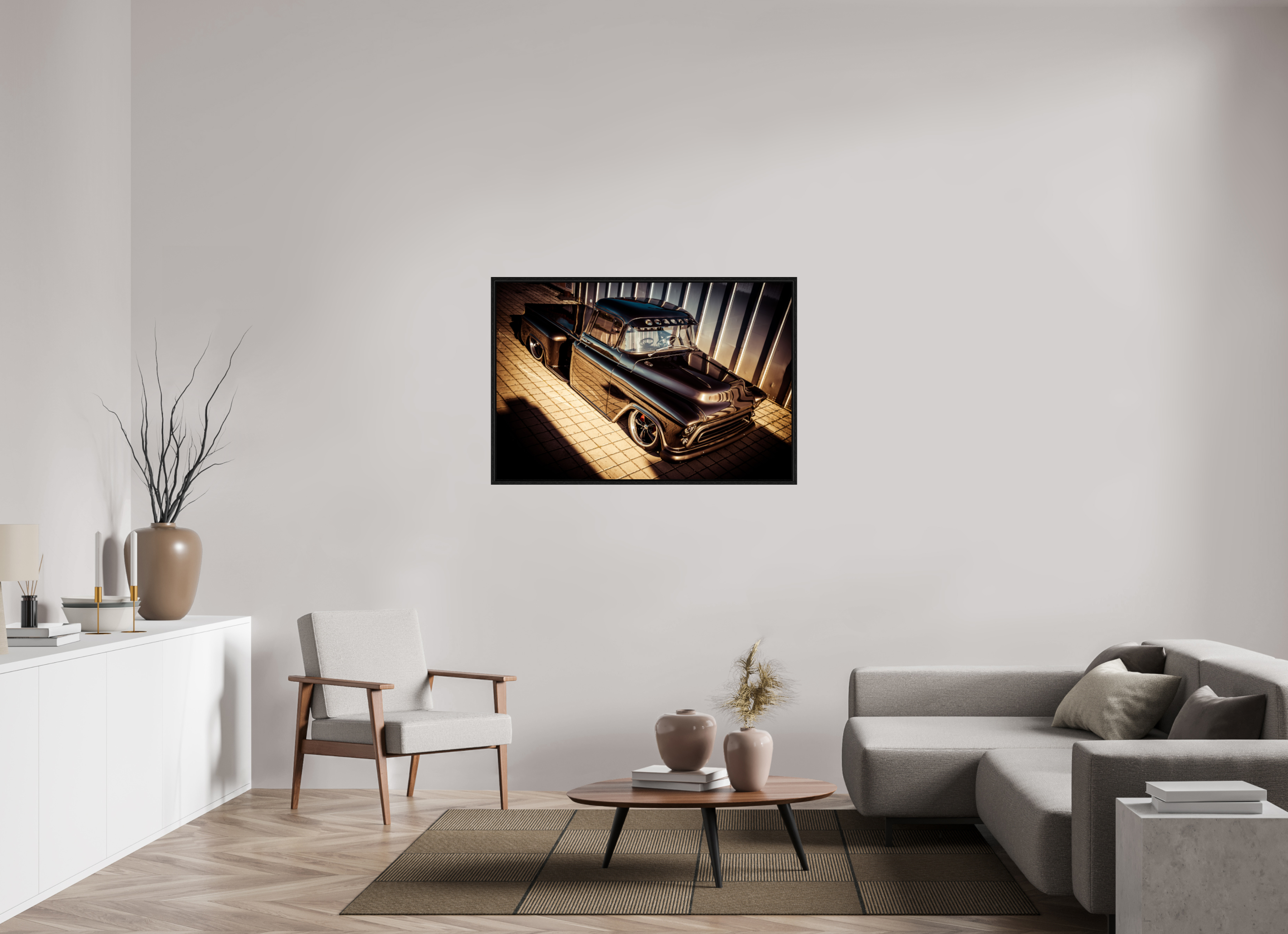 120 x 80 cm, Floater Frame 1955 Chevy Kustom Pickup Truck