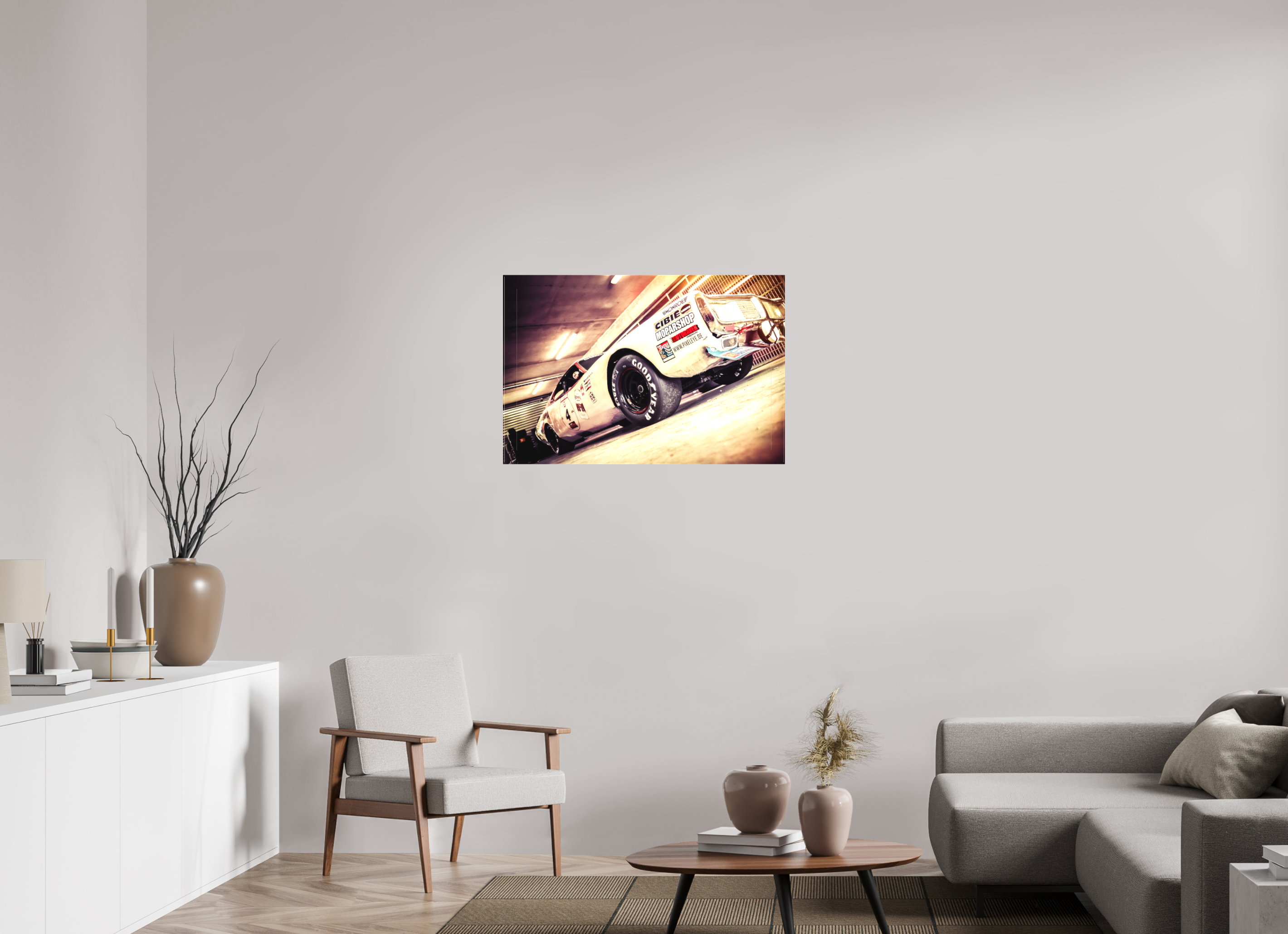 90 x 60 cm, Leinwand matt Le Mans 24 Heures du Mans Racing - Dodge Charger II