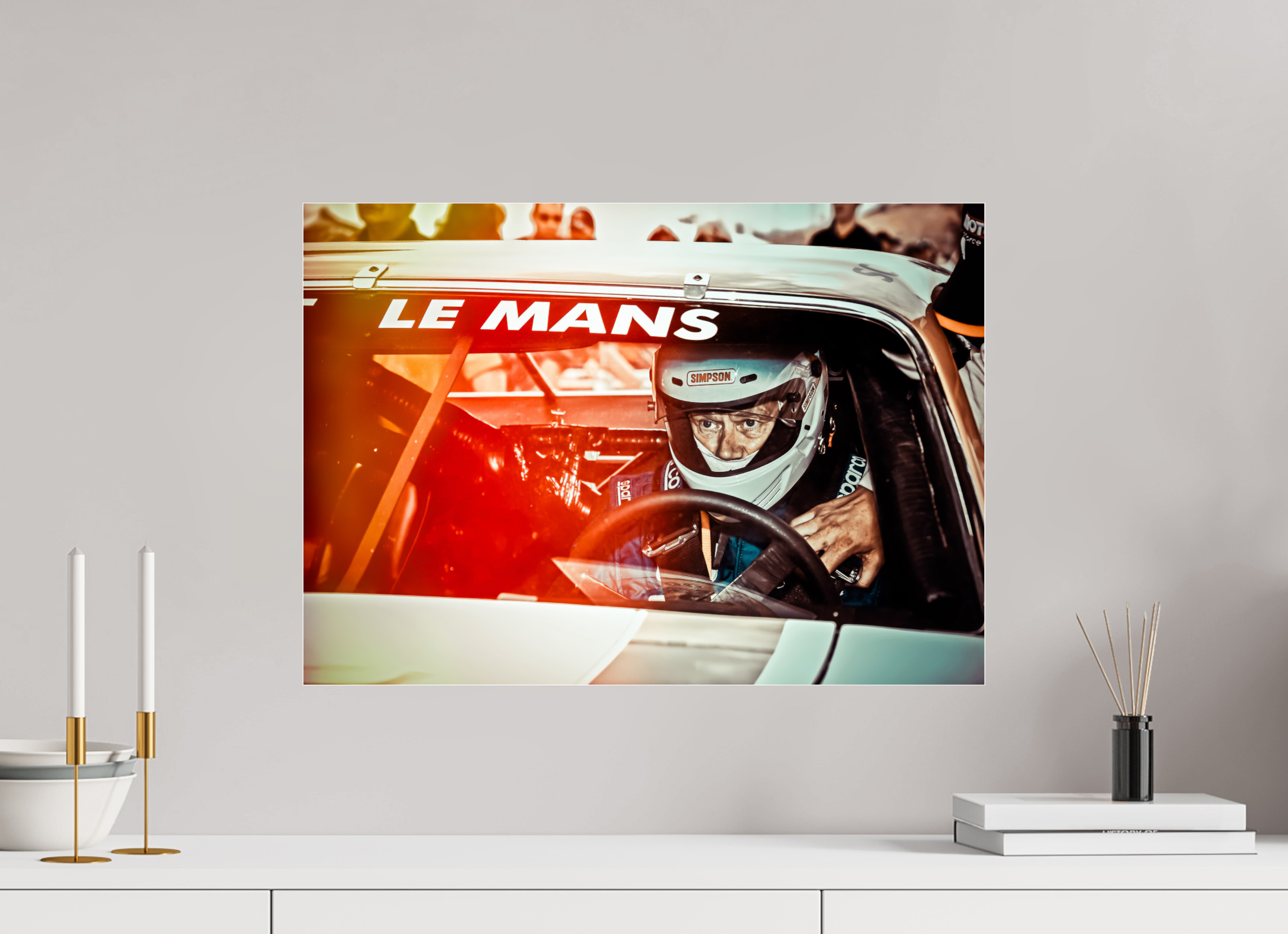 DIN A2 (59,4 x 42 cm), Photo Print Under Acrylic Glass Le Mans 24 Heures du Mans Racing - Dodge Charger
