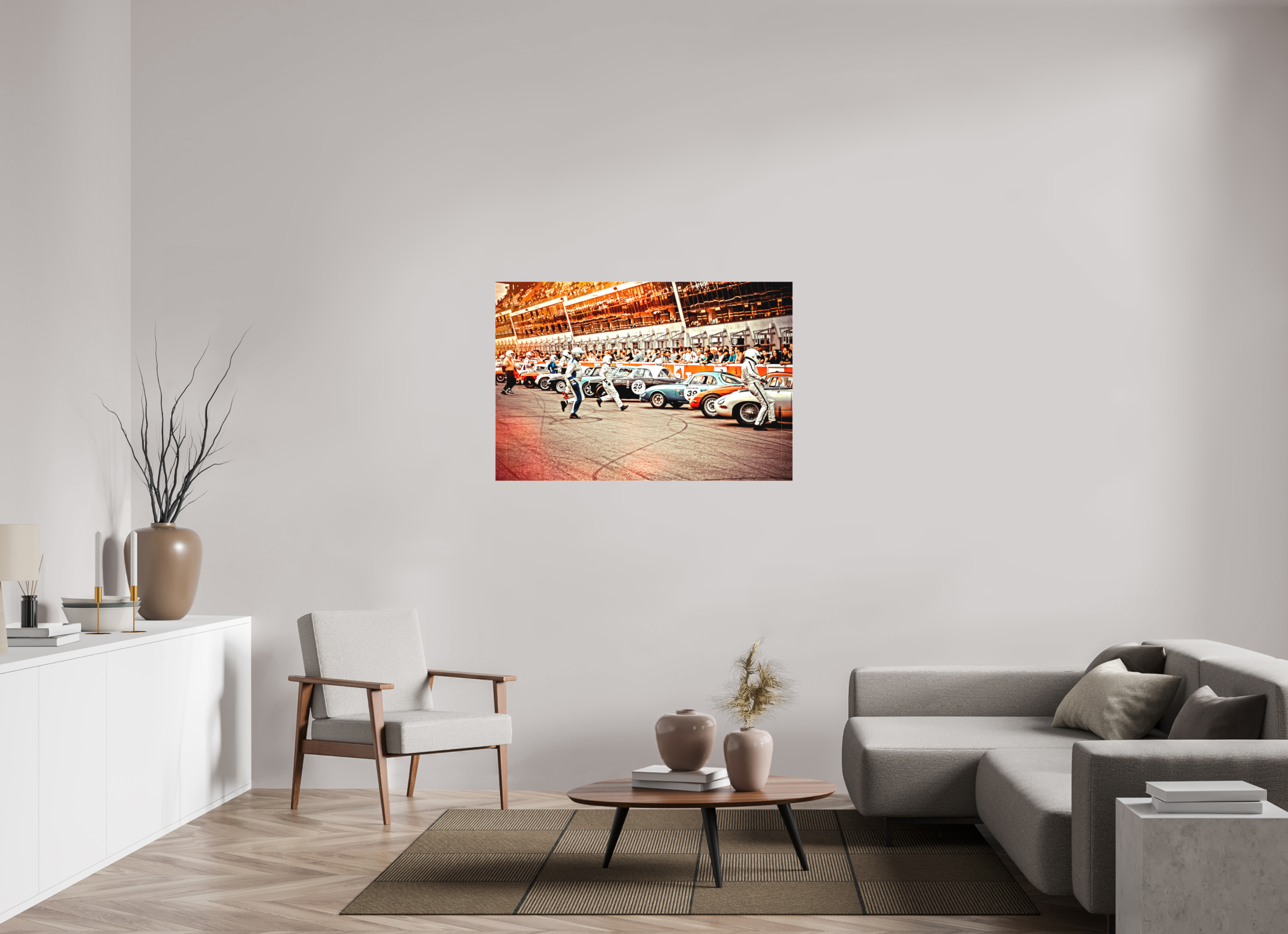 120 x 80 cm, Leinwand matt Le Mans - Start your Engines
