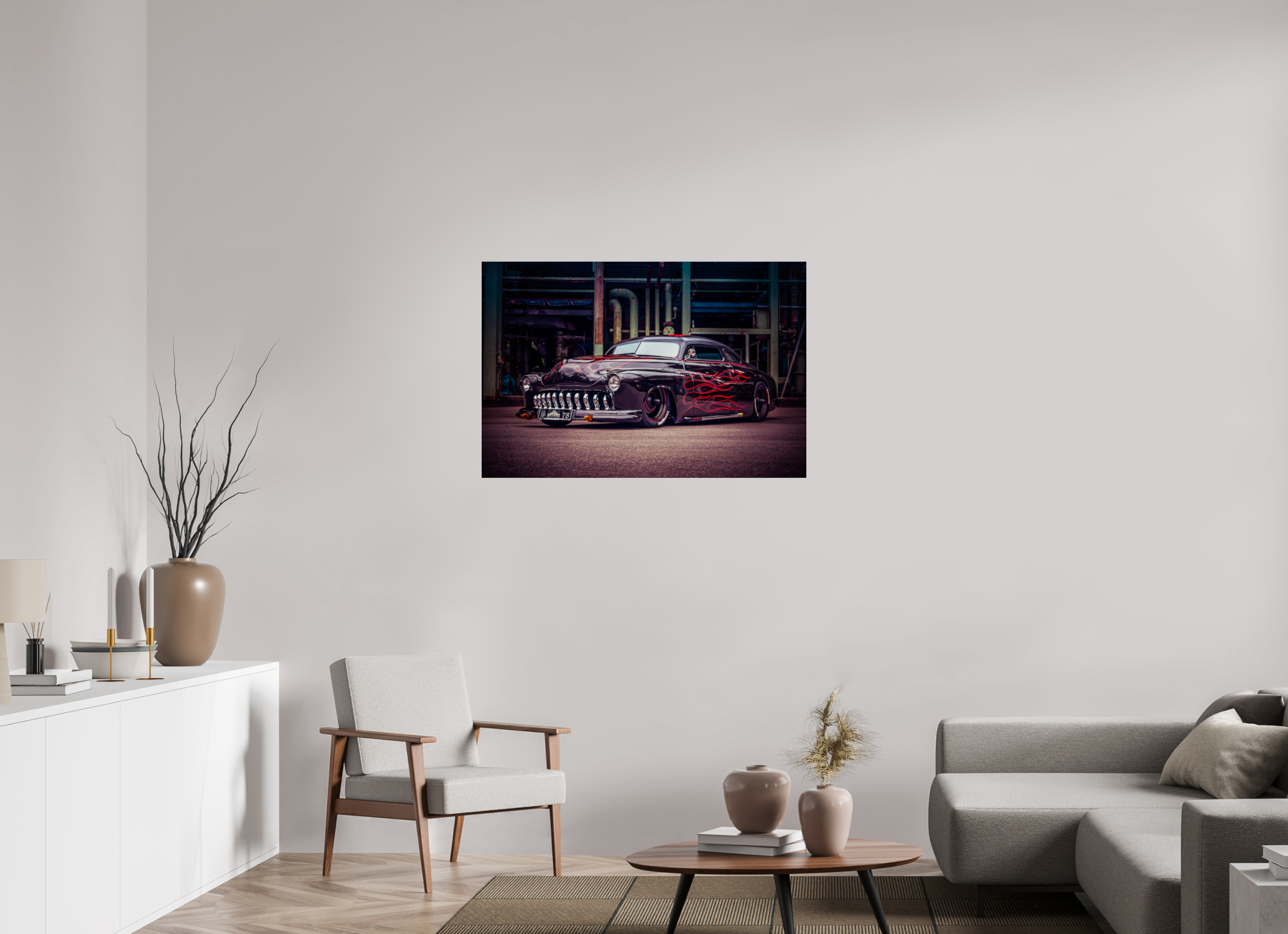 105 x 70 cm, Photo Print Under Acrylic Glass Rockabilly Freakout Kustom