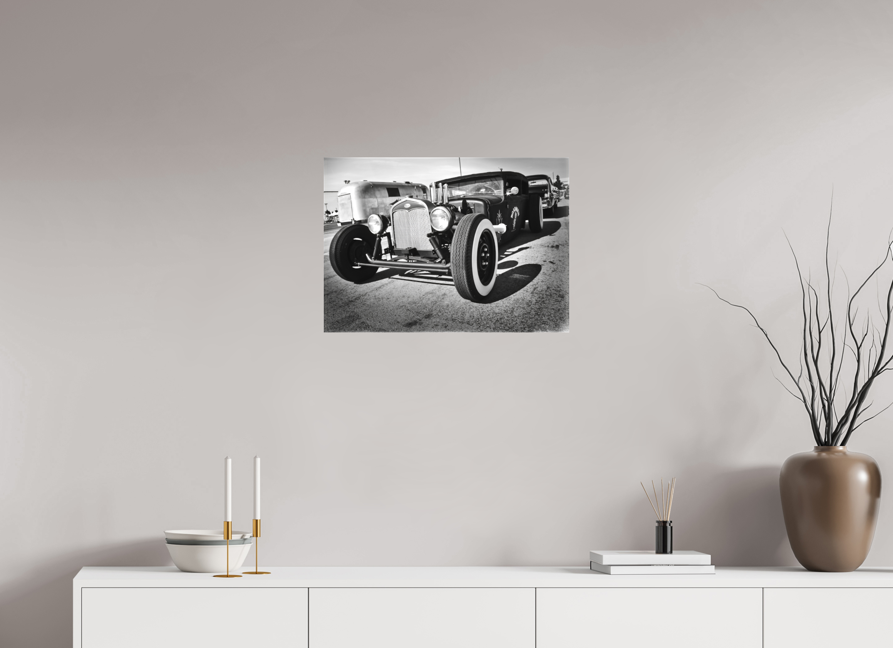 DIN A2 (59,4 x 42 cm), Leinwand matt The Black Hot Rod
