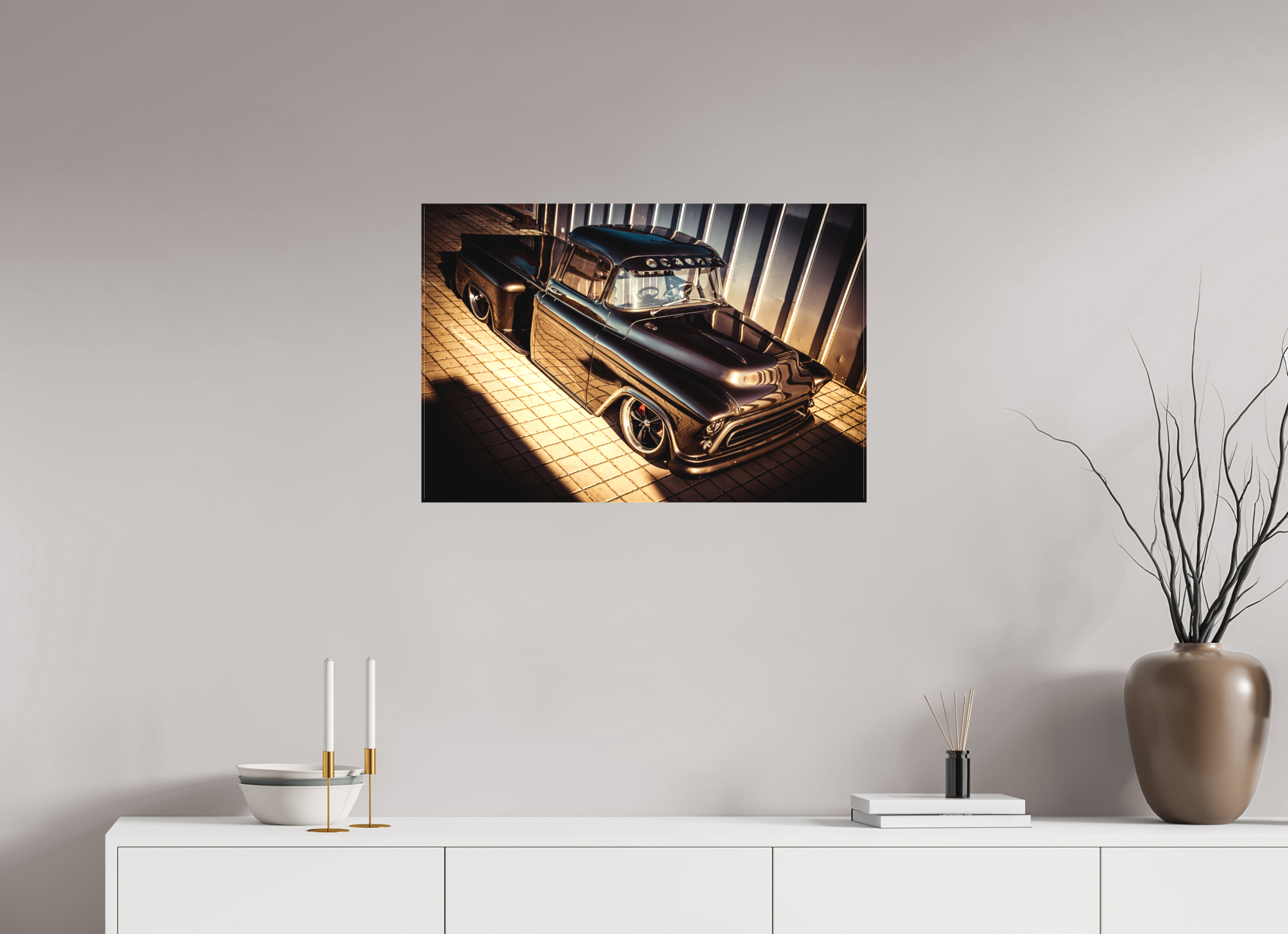 75 x 50 cm, Leinwand matt 1955 Chevy Kustom Pickup Truck