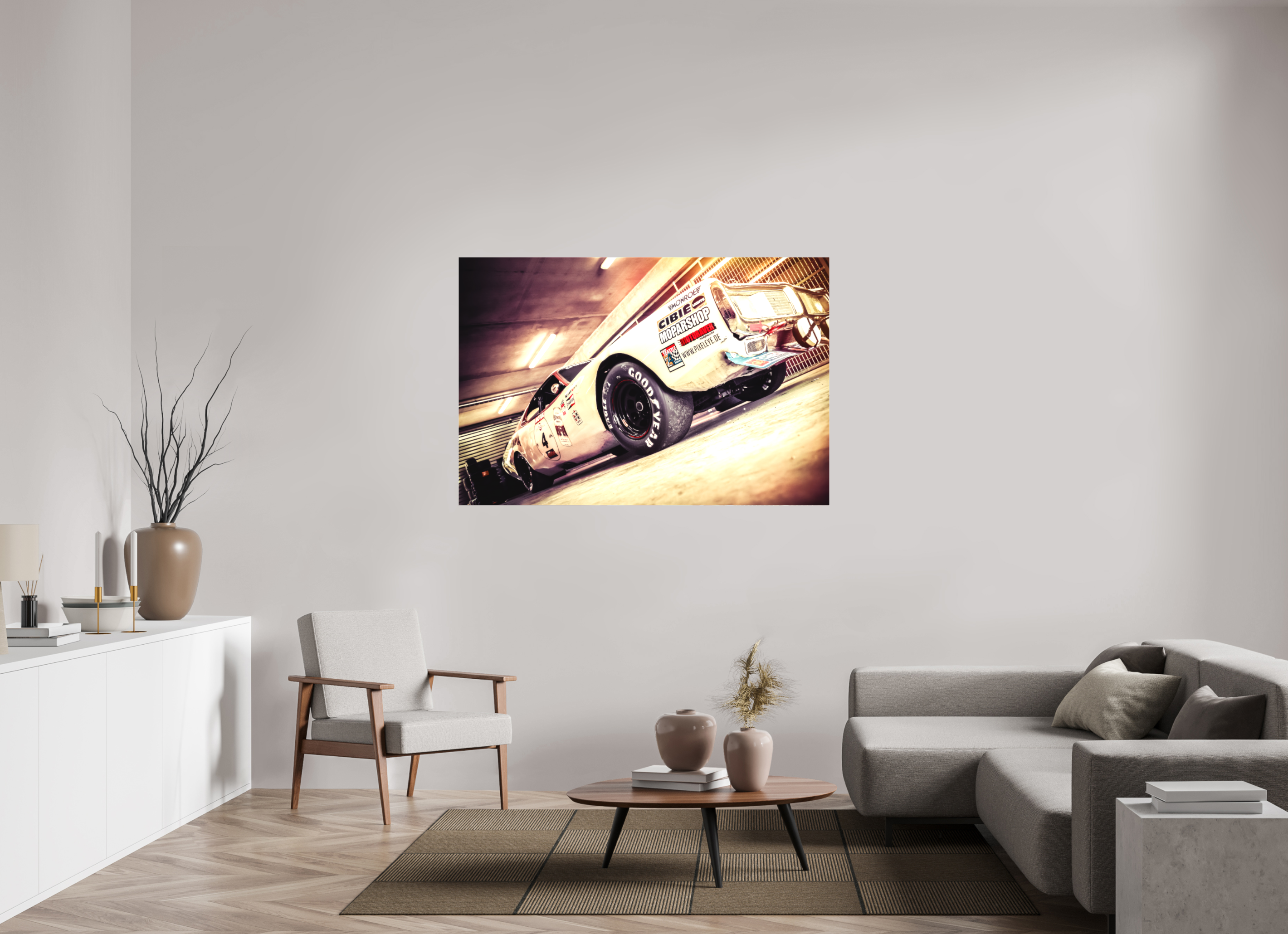 150 x 100 cm, Leinwand matt Le Mans 24 Heures du Mans Racing - Dodge Charger II