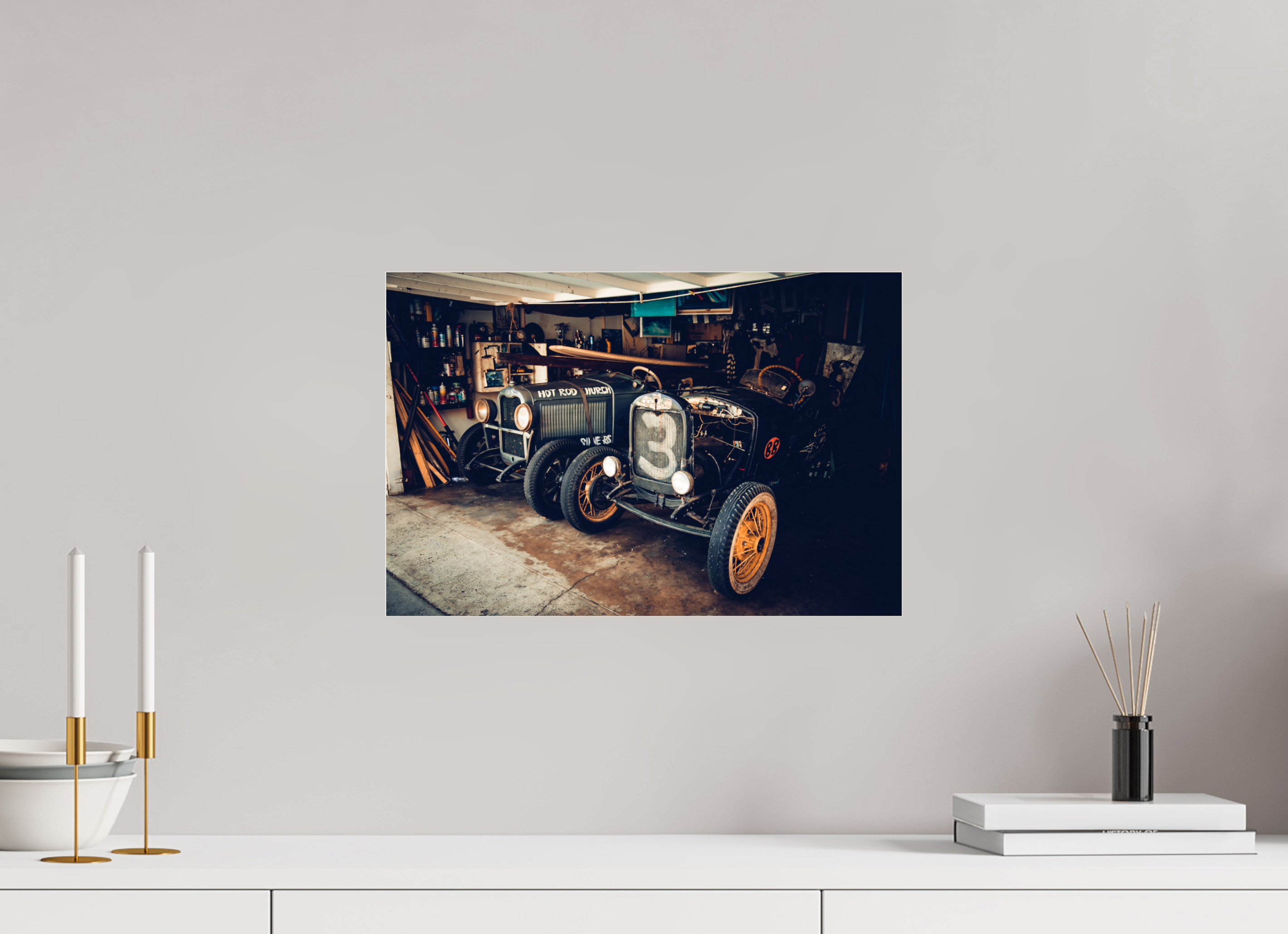 45 x 30 cm, Photo Print Under Acrylic Glass New York Garage