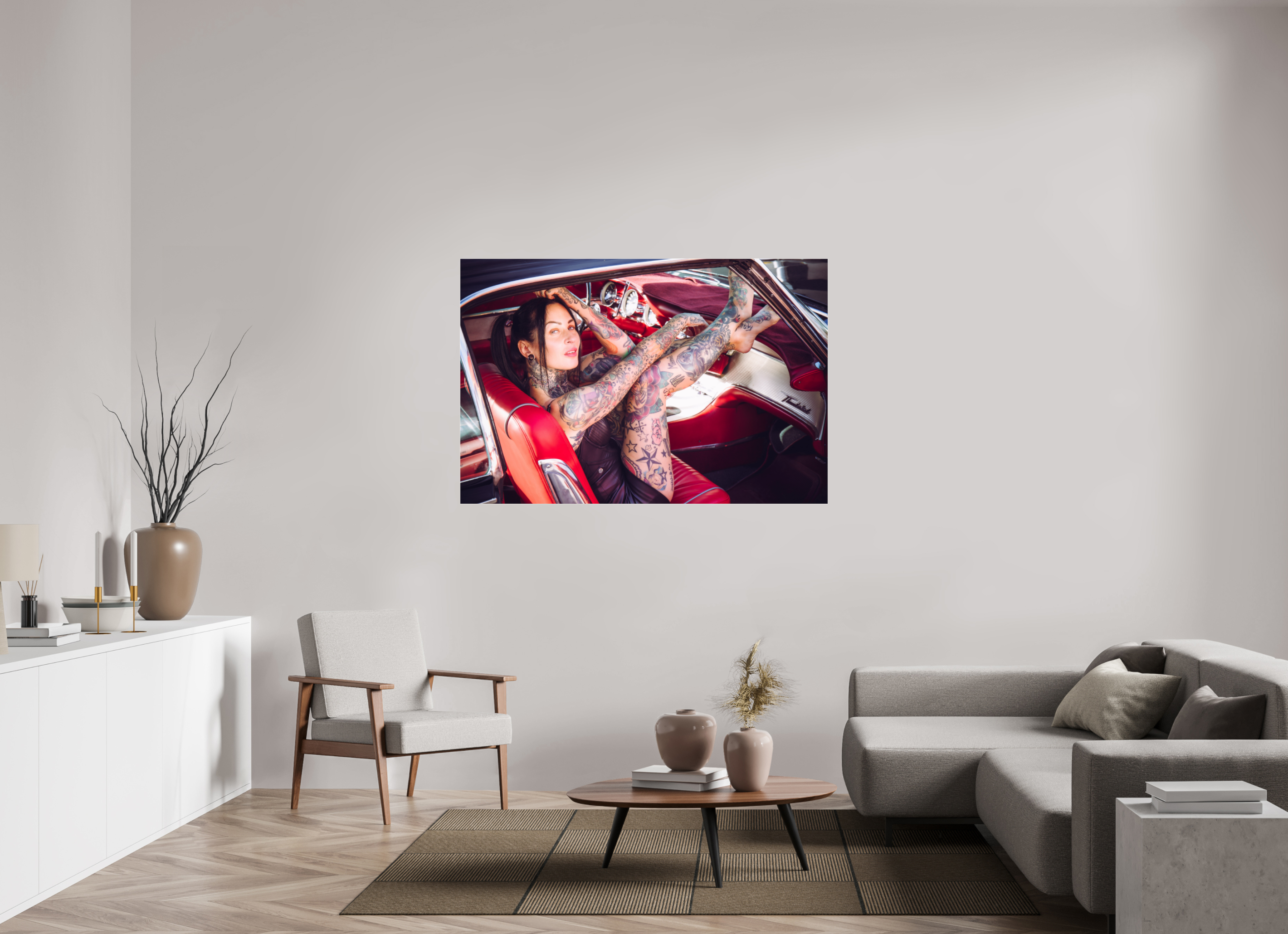 150 x 100 cm, Photo Print Under Acrylic Glass Femke Fatale Ford Thunderbird