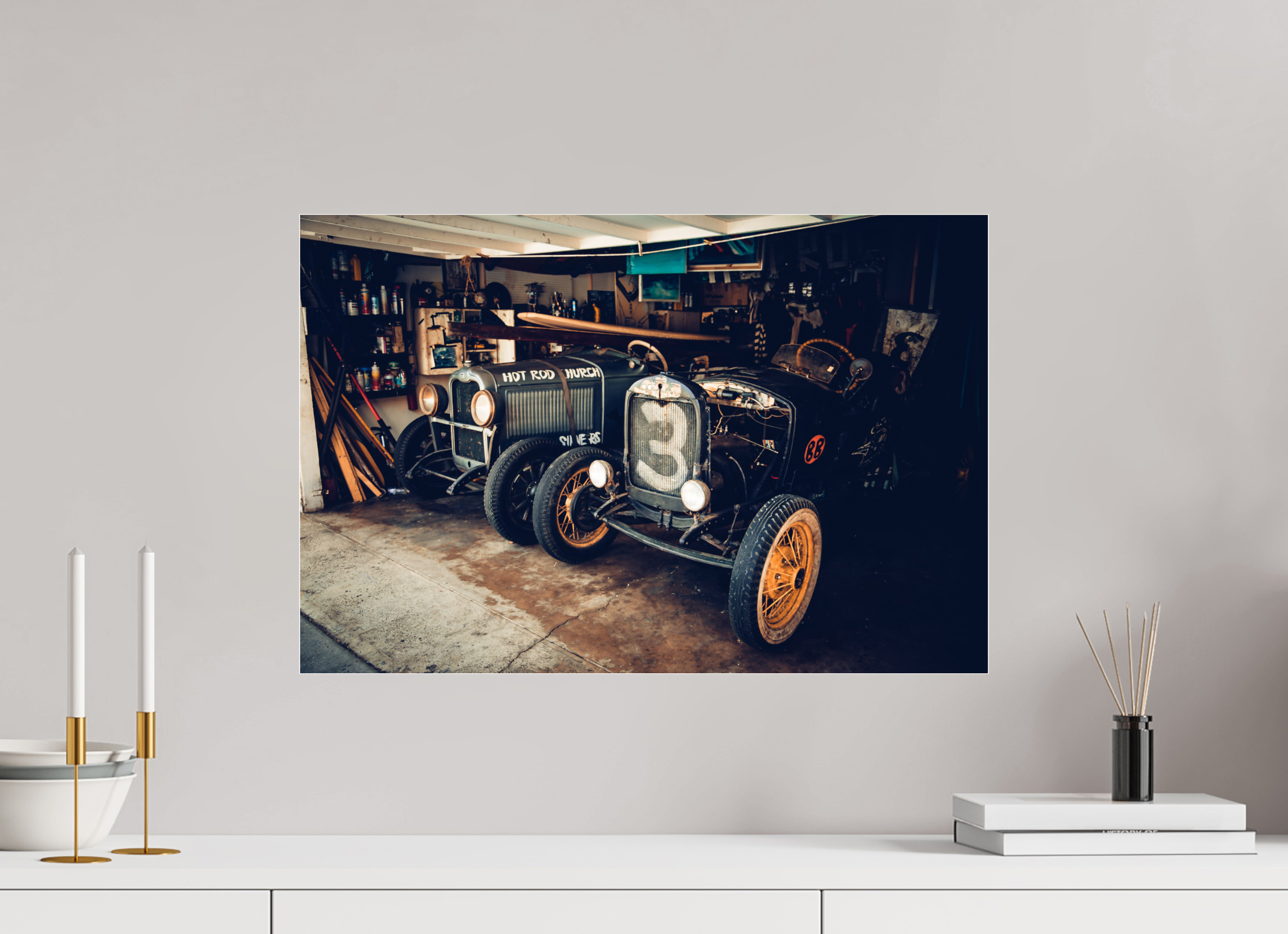 60 x 40 cm, Photo Print Under Acrylic Glass New York Garage