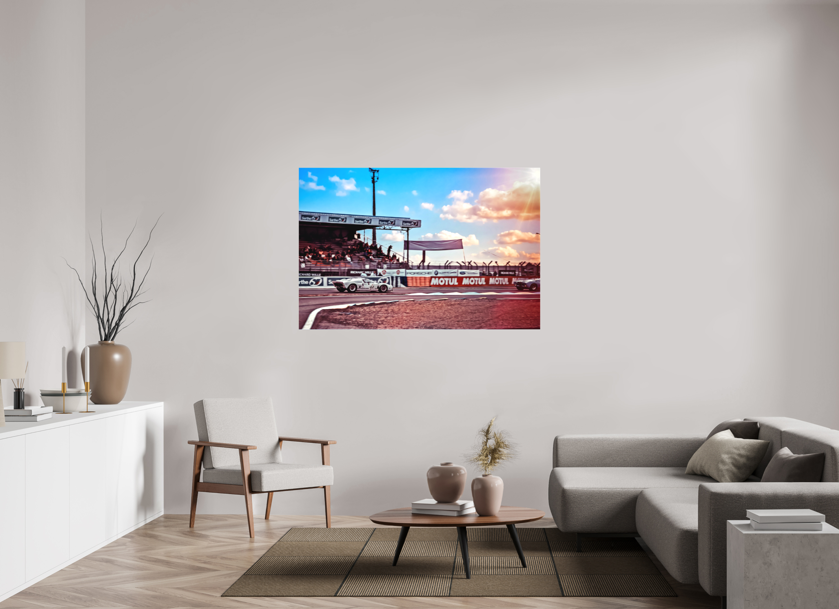 150 x 100 cm, Leinwand matt Le Mans - Ford GT40
