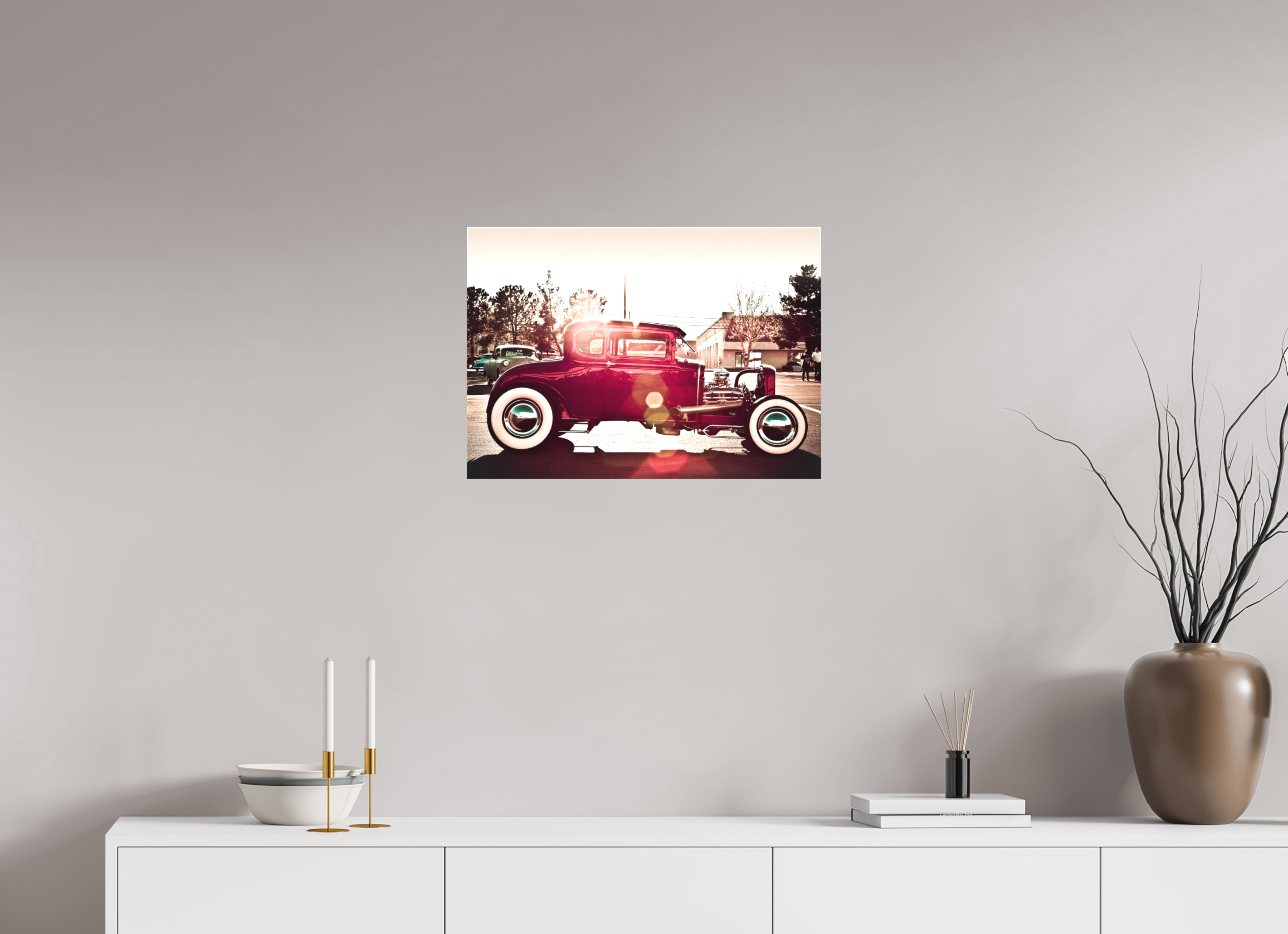 DIN A2 (59,4 x 42 cm), Leinwand matt Red Hot Rod