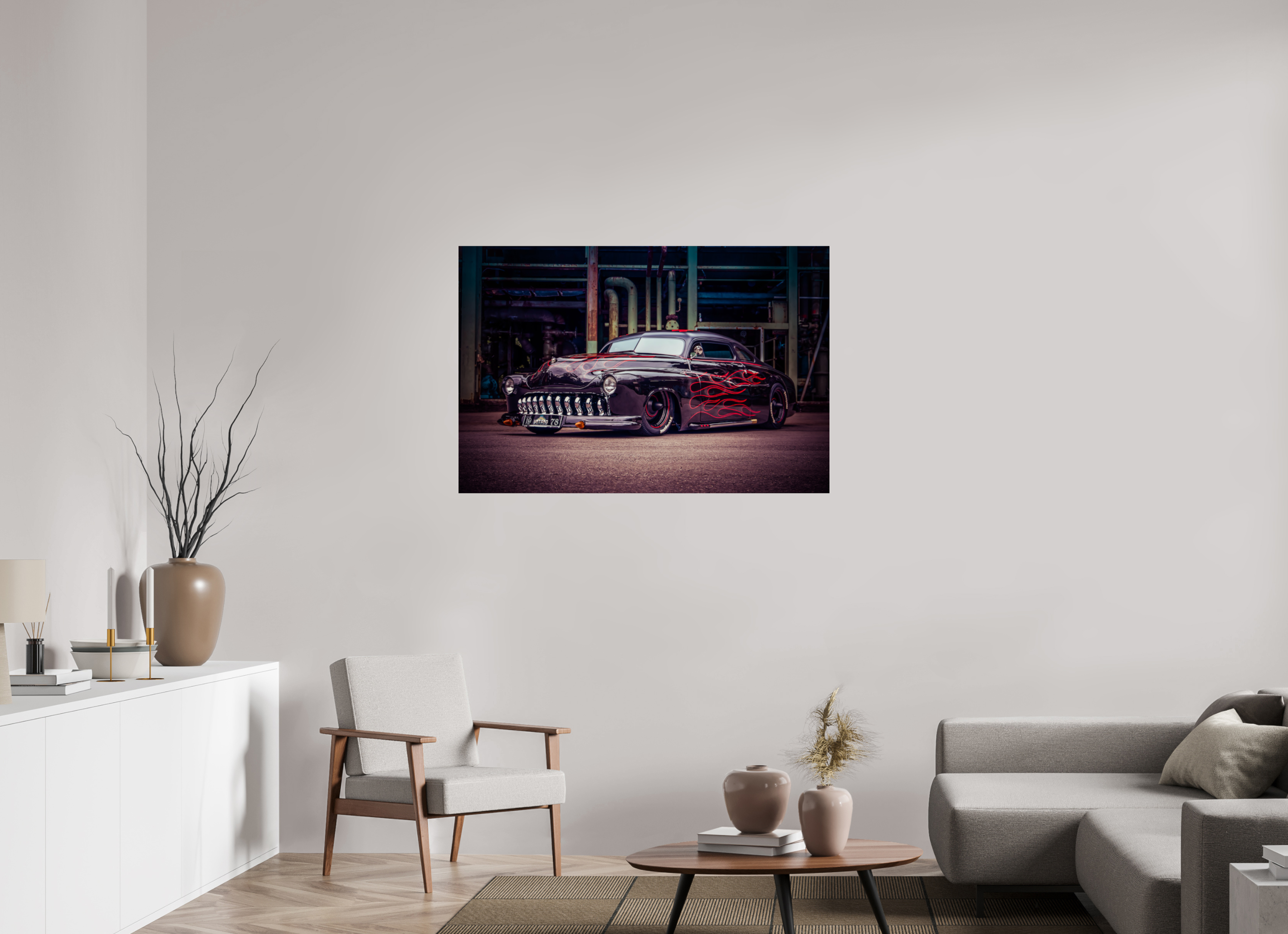 120 x 80 cm, Photo Print Under Acrylic Glass Rockabilly Freakout Kustom