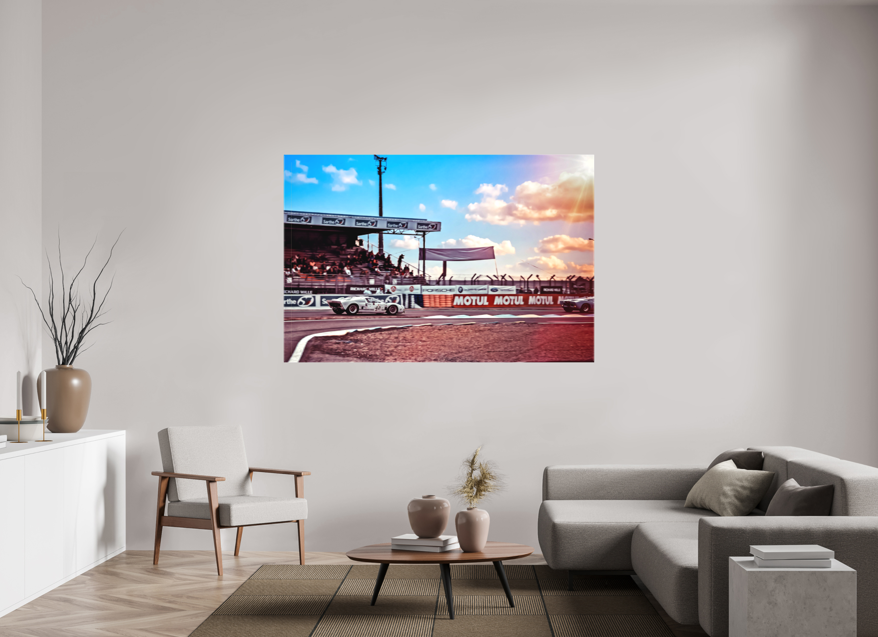 180 x 120 cm, Leinwand matt Le Mans - Ford GT40