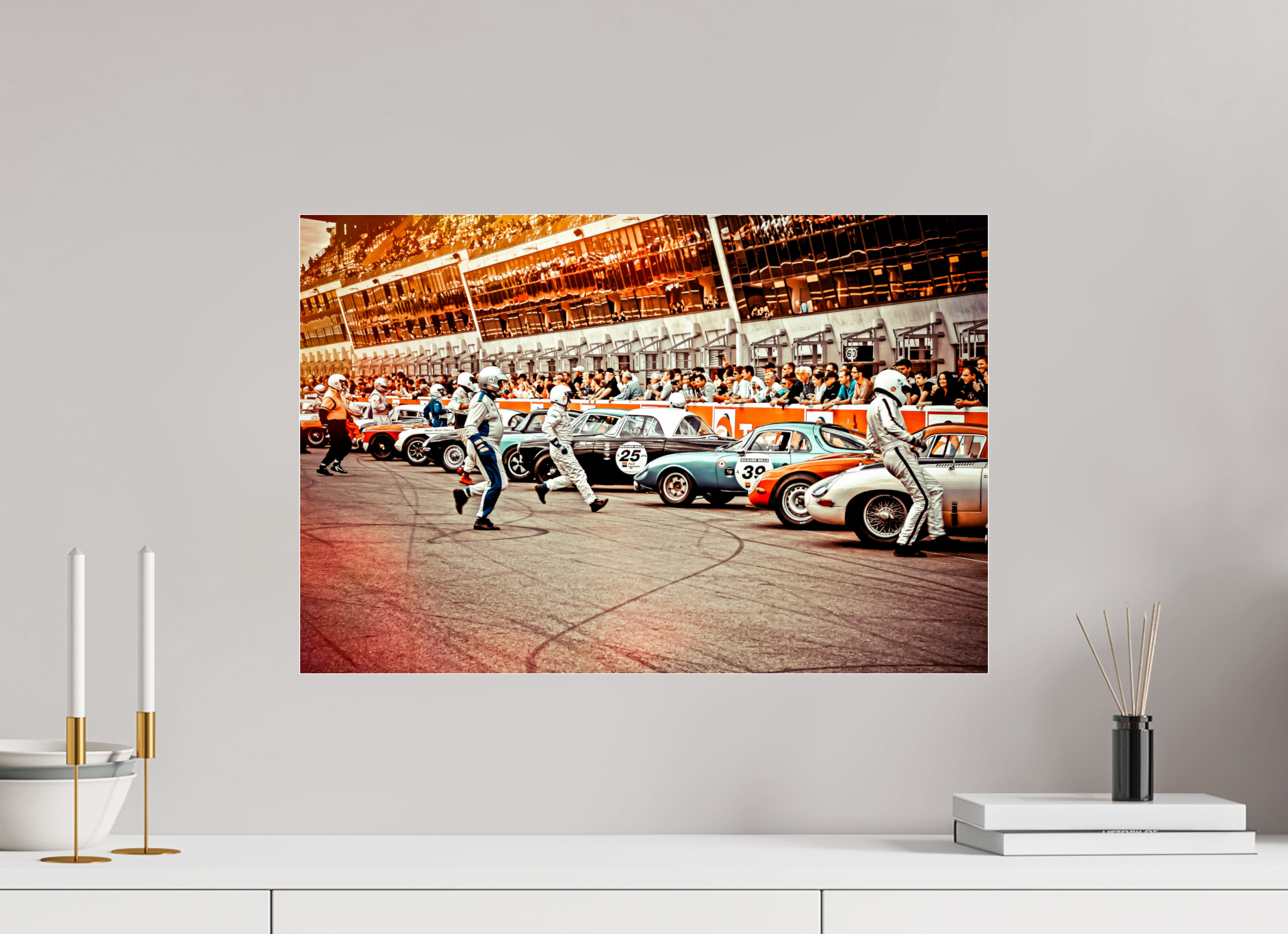 60 x 40 cm, Photo Print Under Acrylic Glass Le Mans - Start your Engines