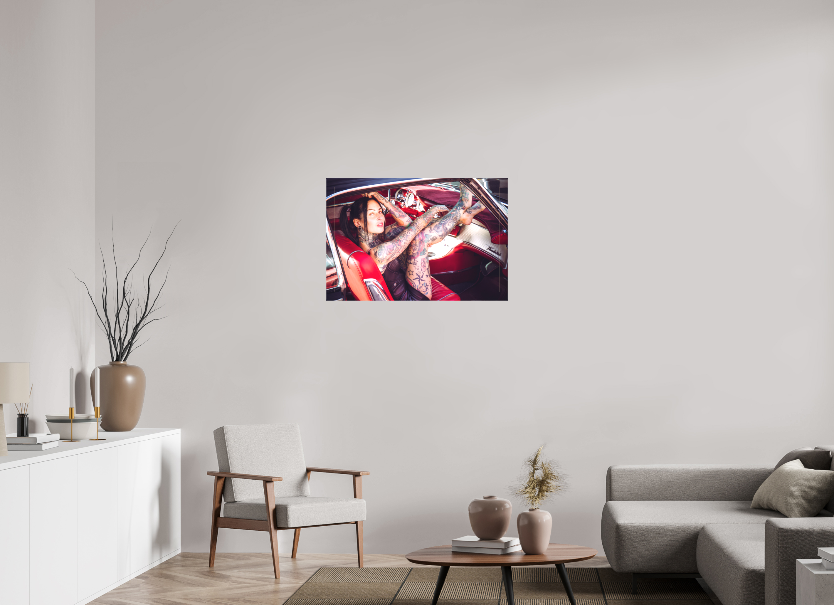 90 x 60 cm, Leinwand matt Femke Fatale Ford Thunderbird