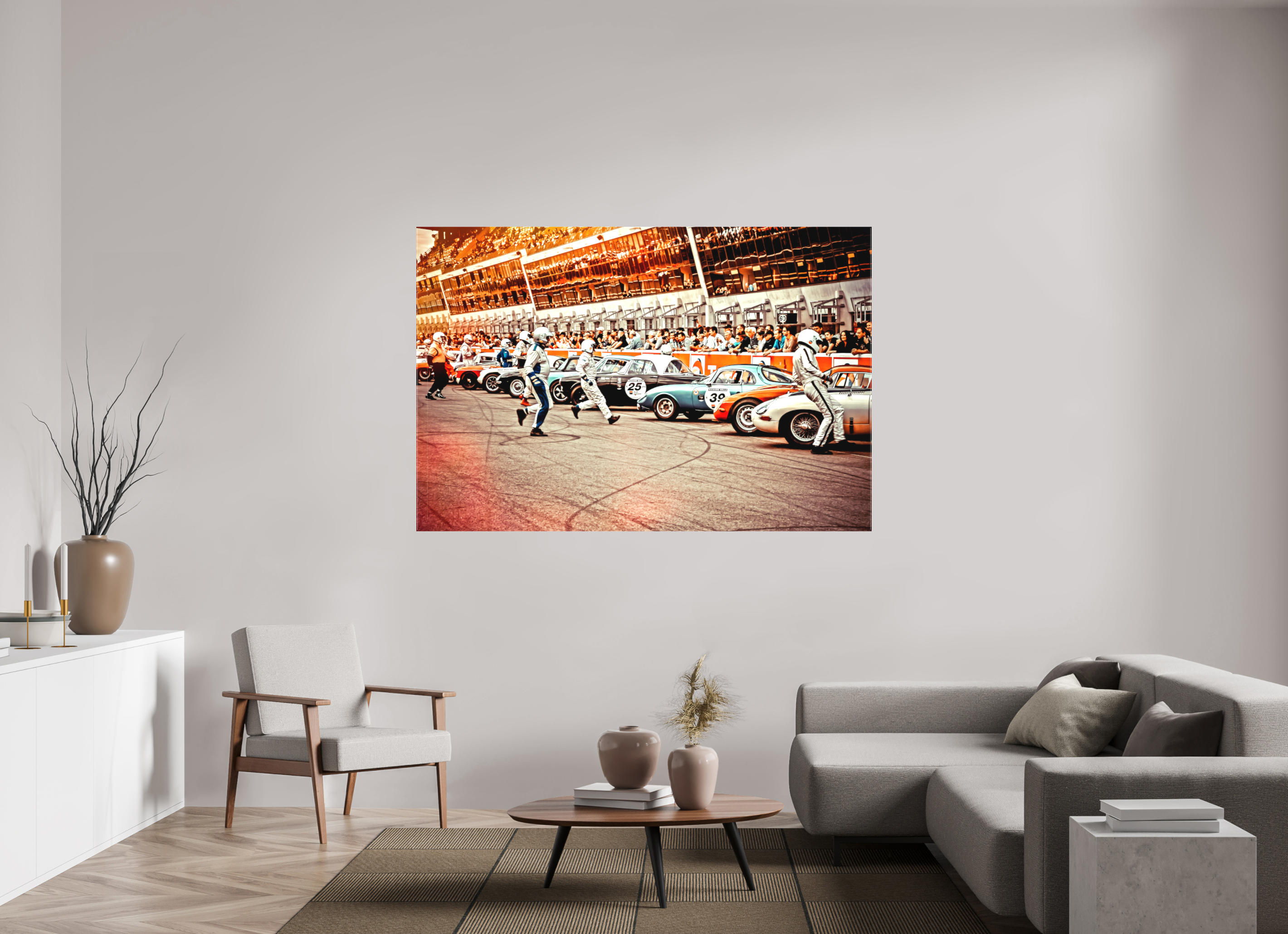 180 x 120 cm, Leinwand matt Le Mans - Start your Engines