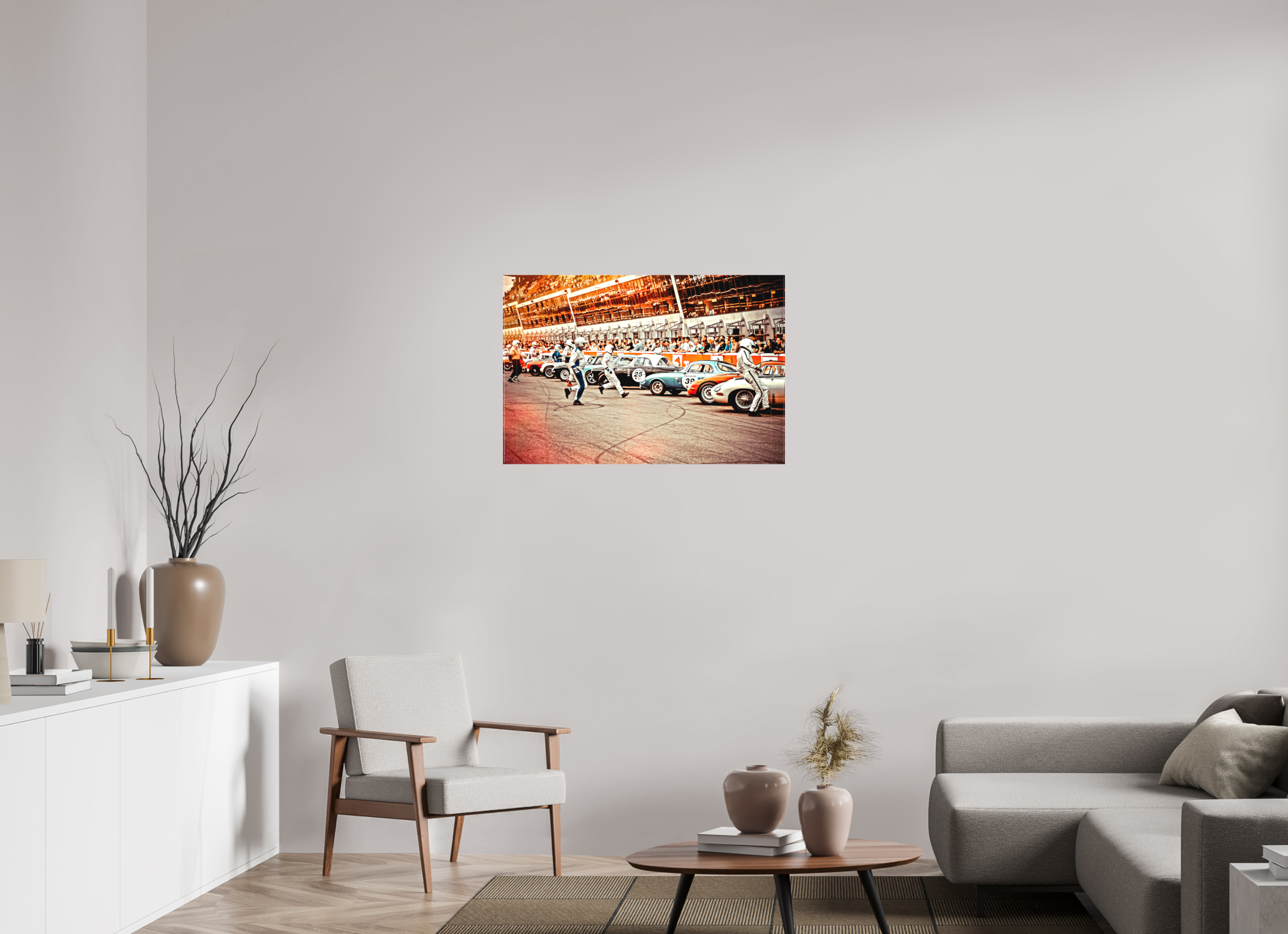 90 x 60 cm, Leinwand matt Le Mans - Start your Engines