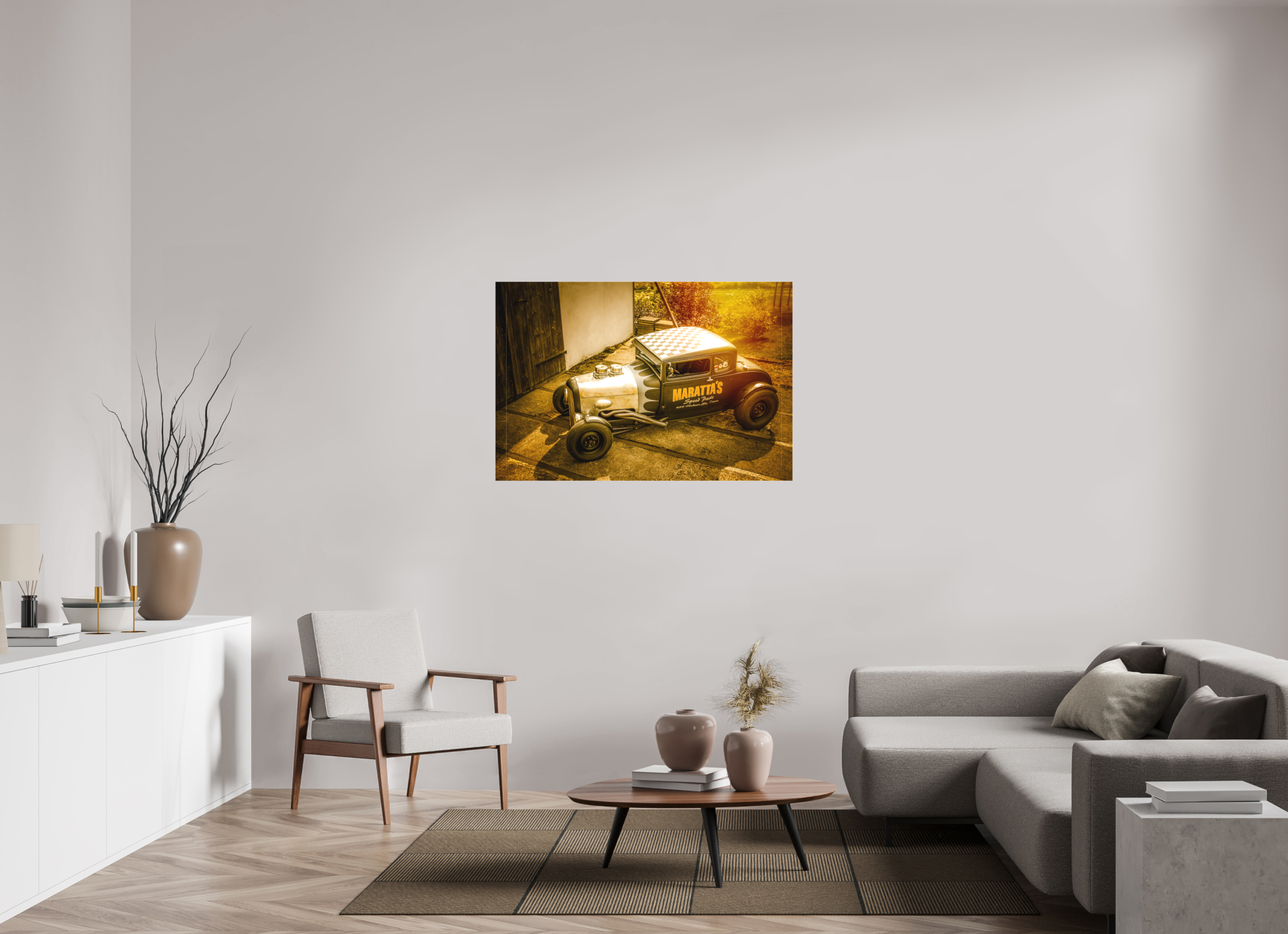 120 x 80 cm, Leinwand matt Hot Rod Maratta