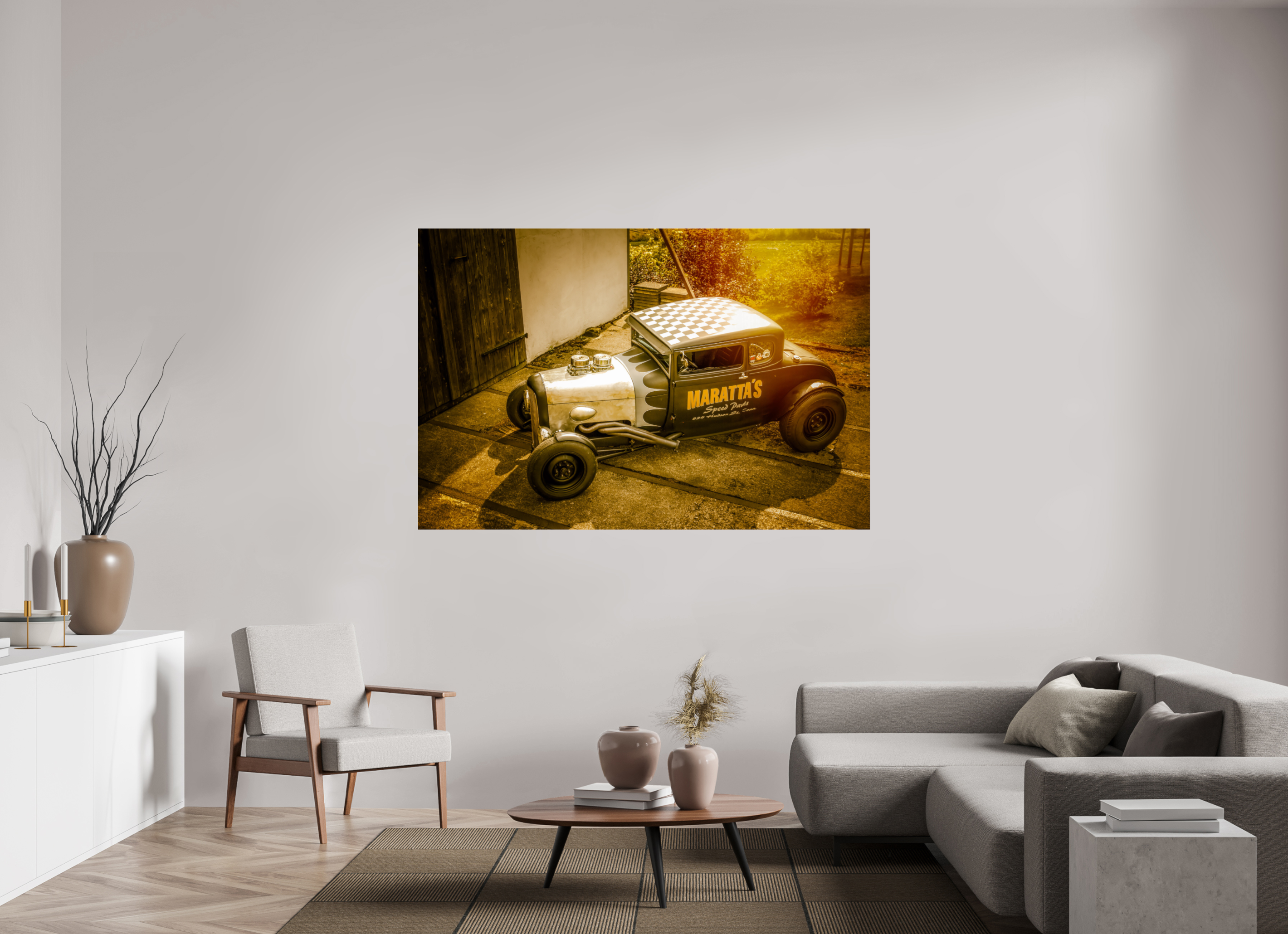 180 x 120 cm, Photo Print Under Acrylic Glass Hot Rod Maratta