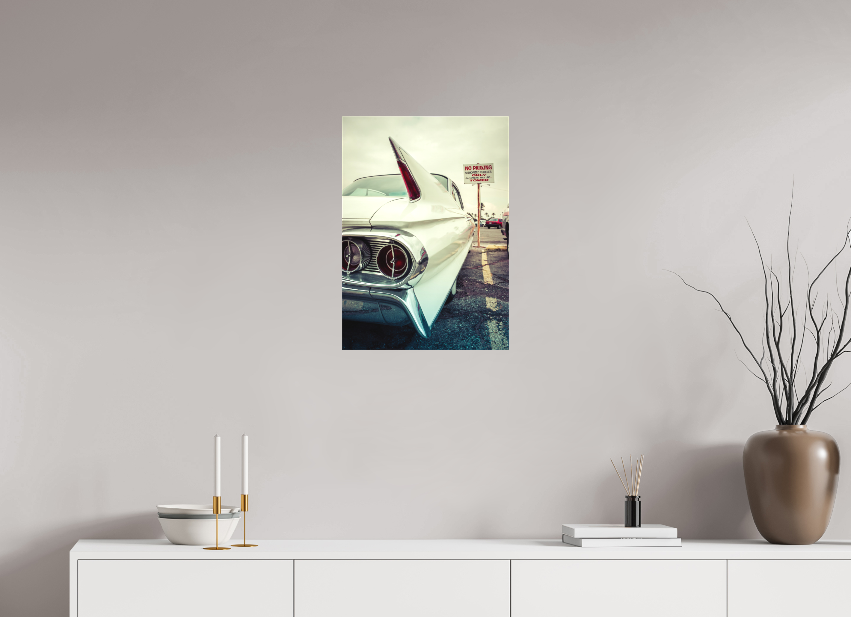 DIN A2 (42 x 59,4 cm), Leinwand matt White Cadillac Vegas