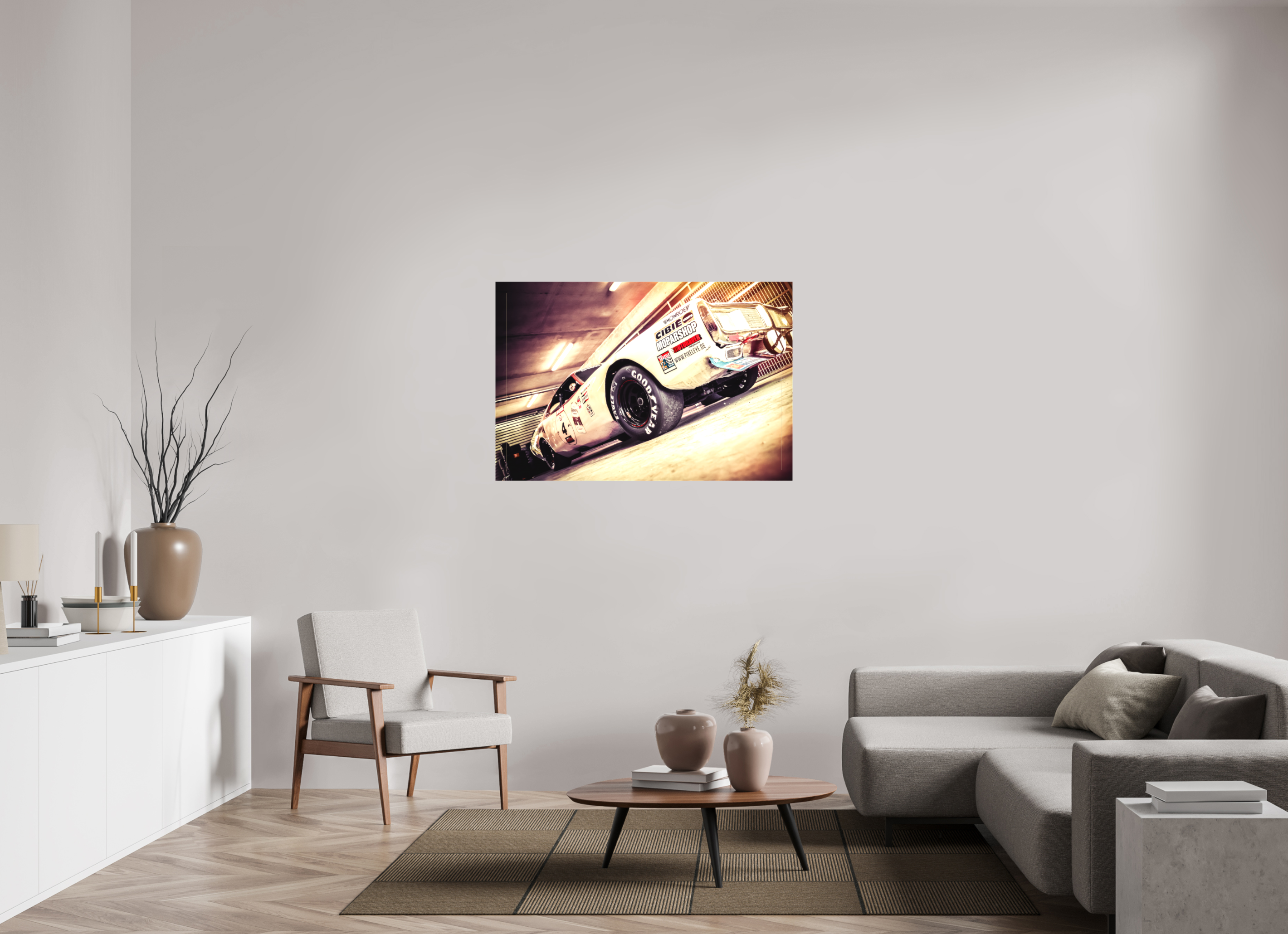 120 x 80 cm, Leinwand matt Le Mans 24 Heures du Mans Racing - Dodge Charger II