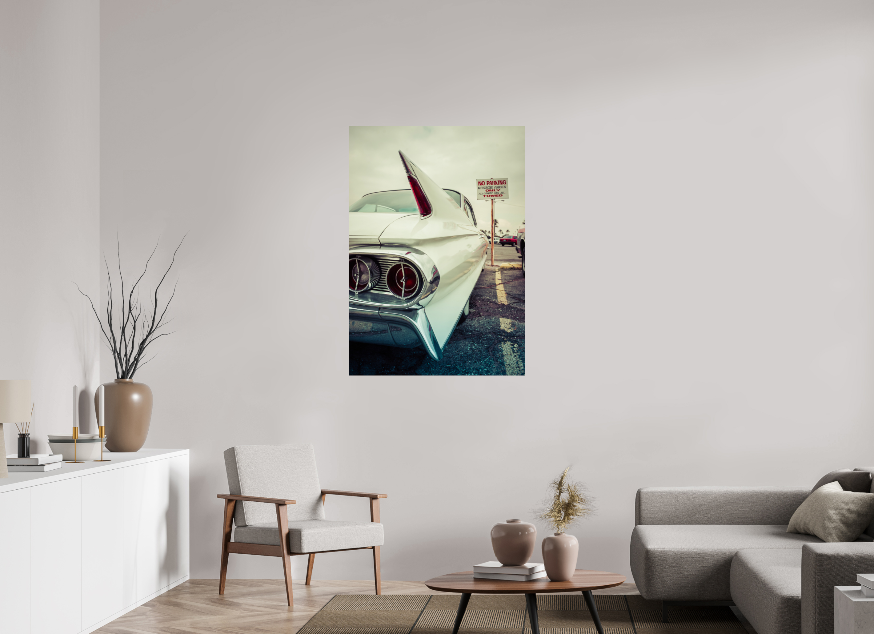DIN A0 (84,1 x 118,9 cm), Photo Print Under Acrylic Glass White Cadillac Vegas
