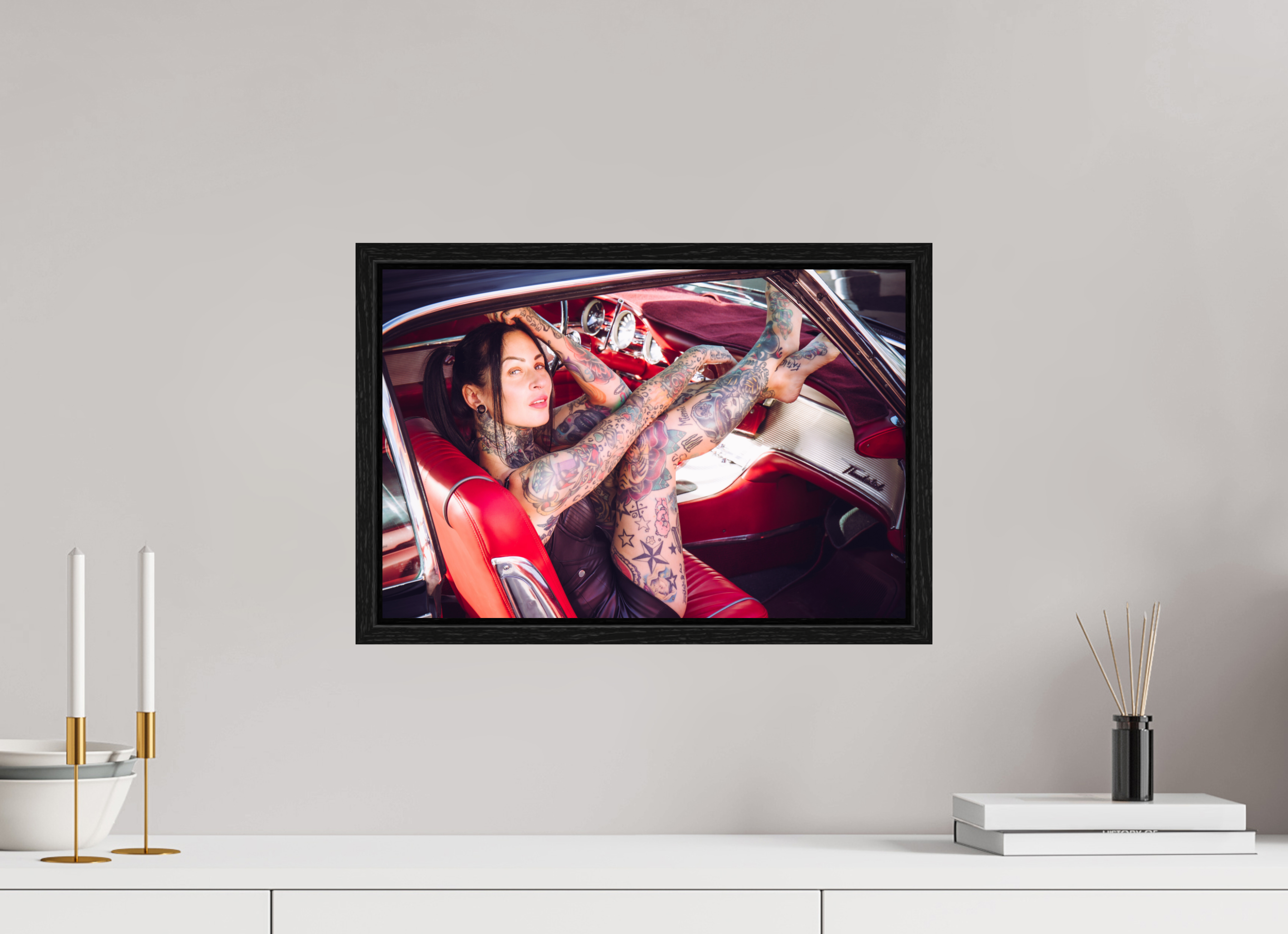 45 x 30 cm, Floater Frame Femke Fatale Ford Thunderbird