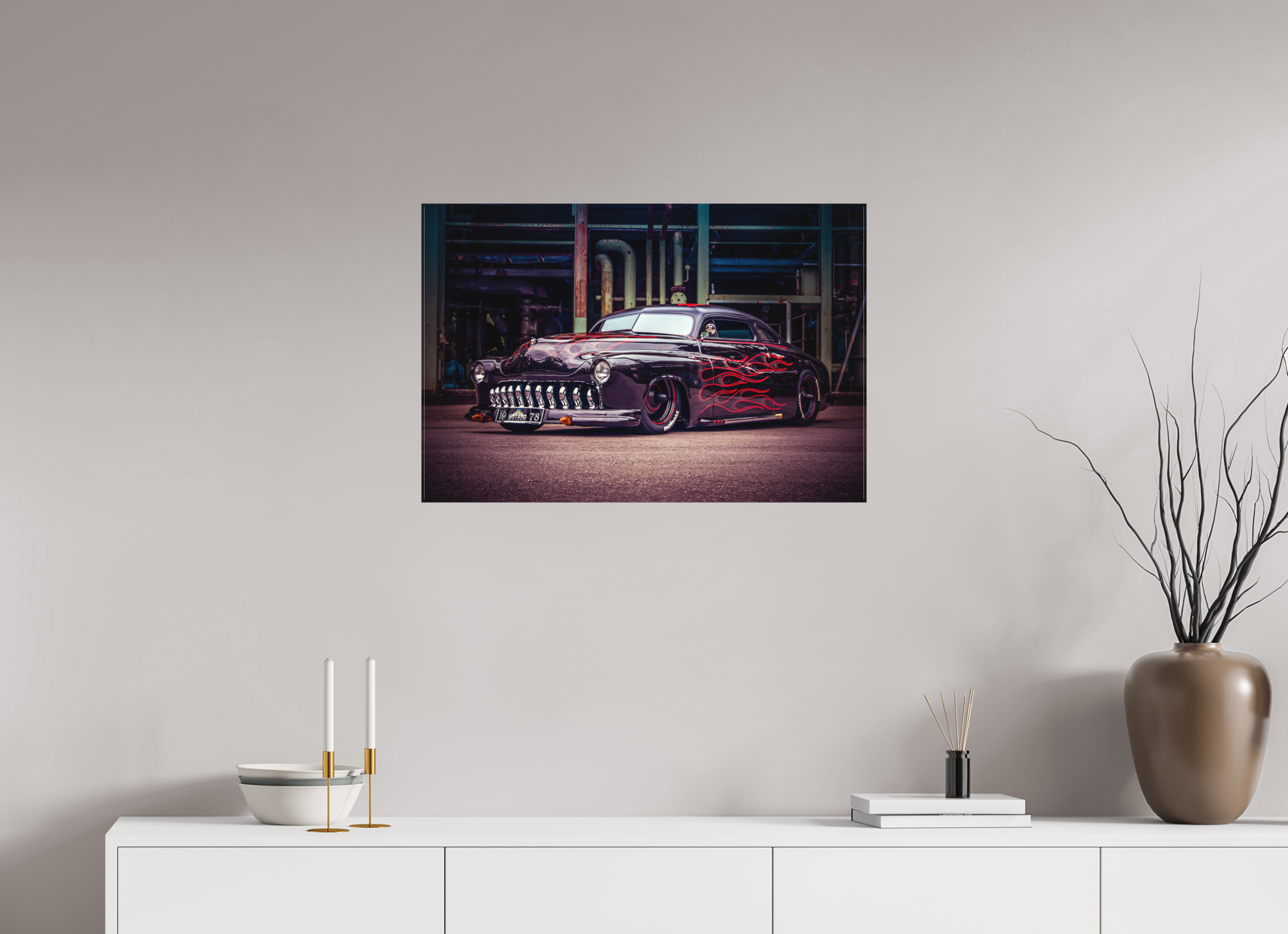75 x 50 cm, Leinwand matt Rockabilly Freakout Kustom