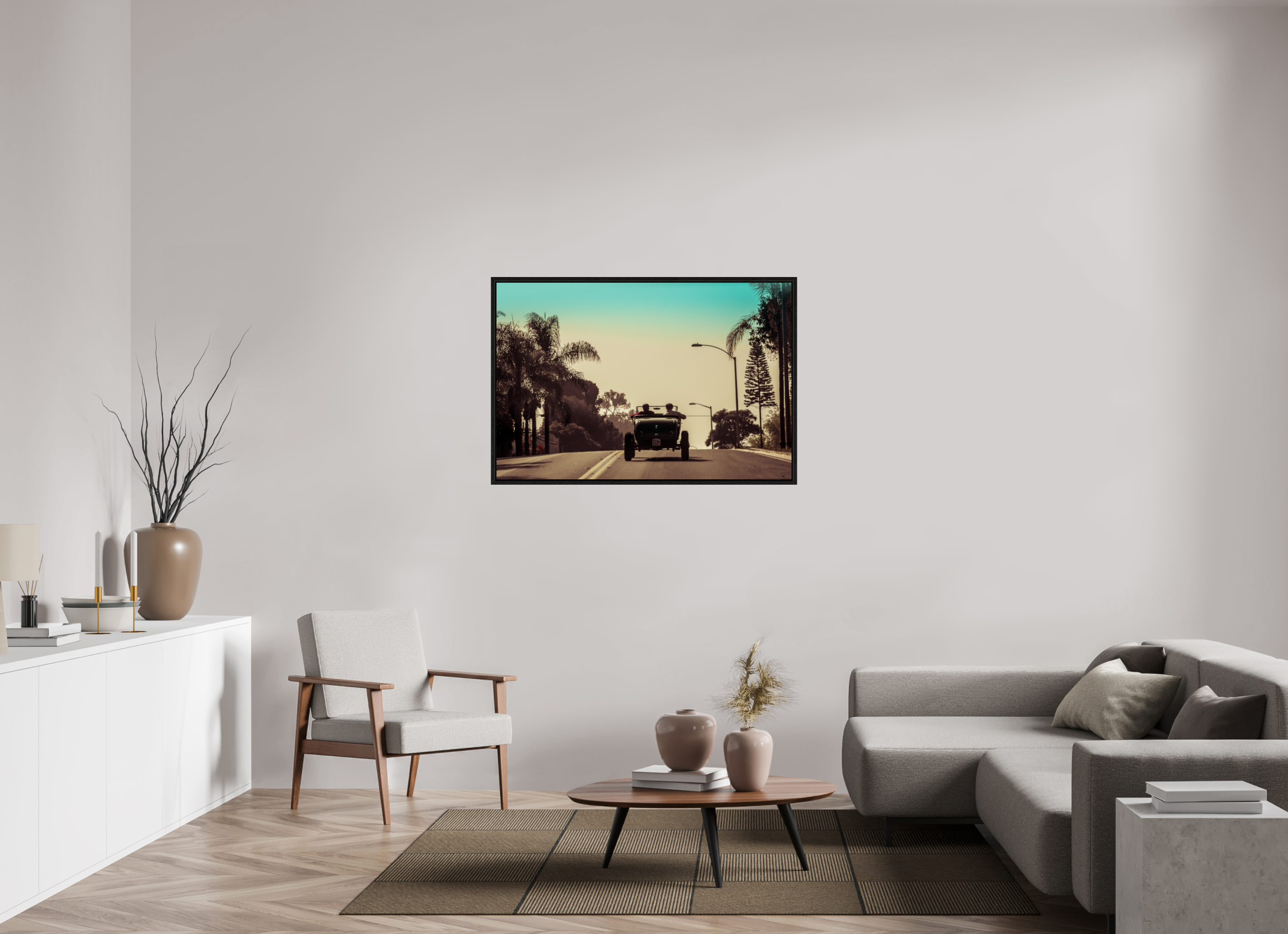 120 x 80 cm, Floater Frame Hot Rod Ridin' SoCal