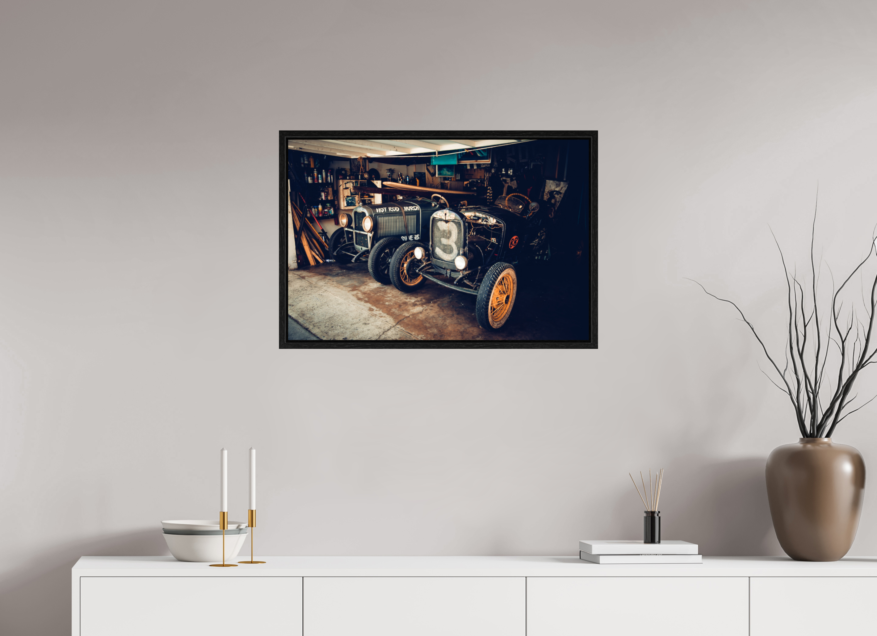 75 x 50 cm, Floater Frame New York Garage