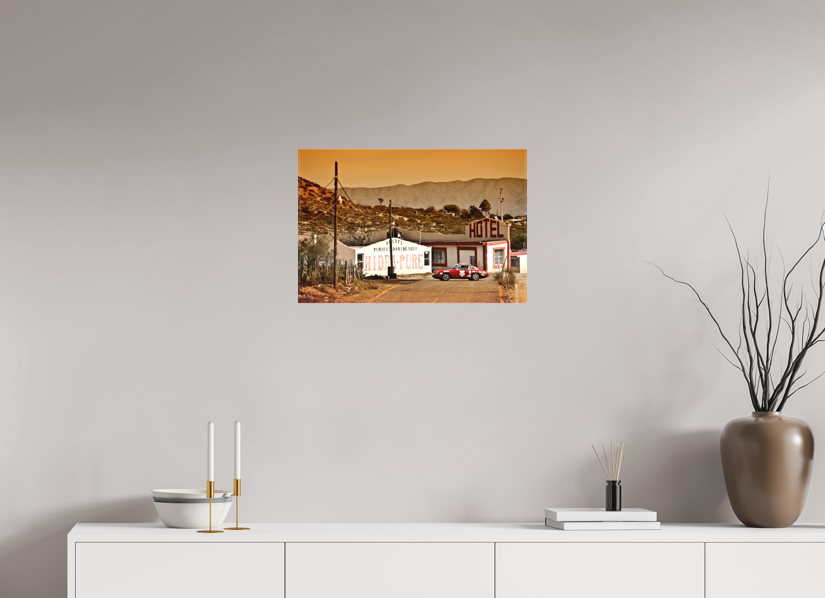 60 x 40 cm, Leinwand matt Porsche 911 - La Carrera Panamericana