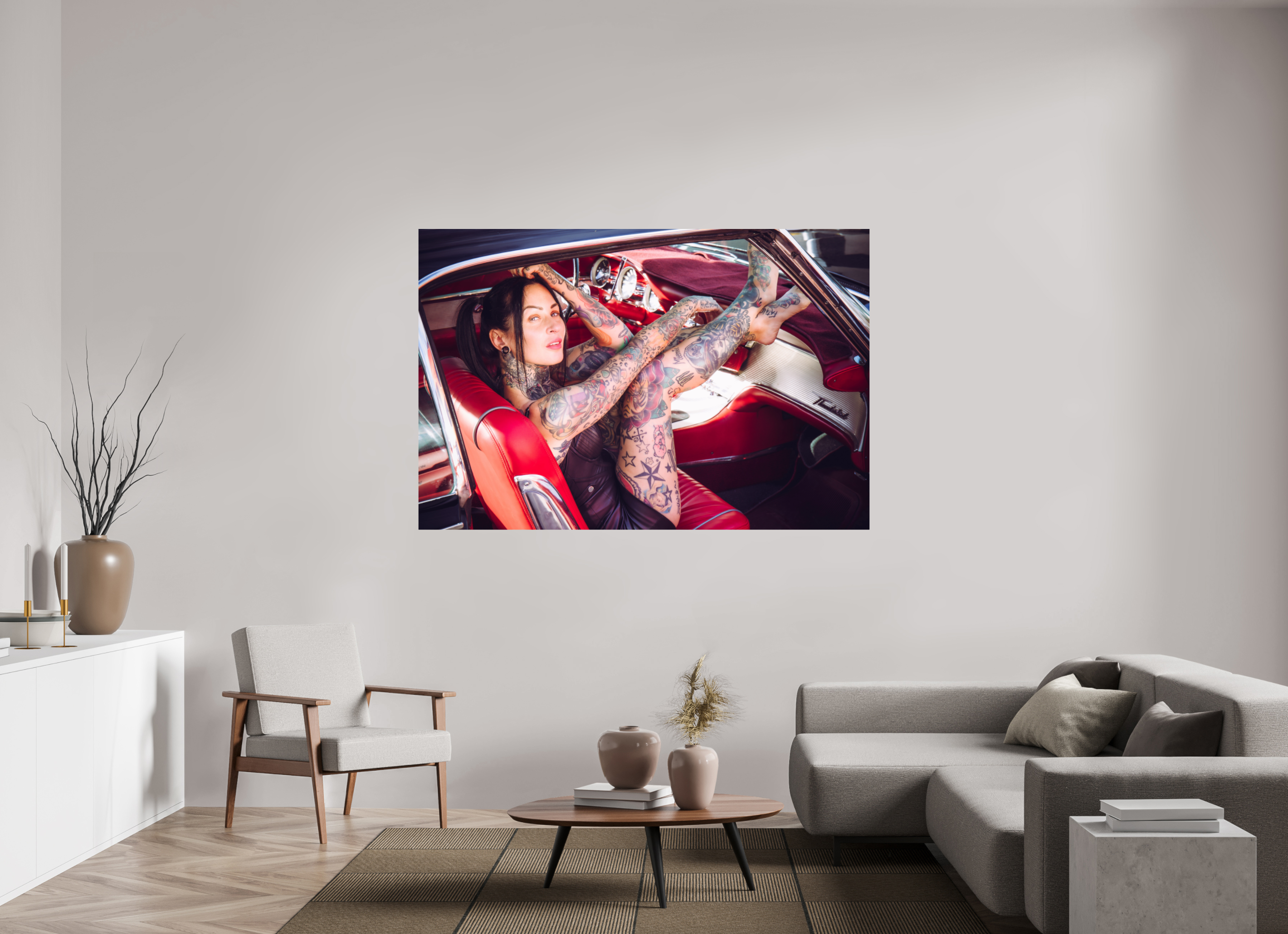 180 x 120 cm, Photo Print On Fuji Crystal DP II Femke Fatale Ford Thunderbird