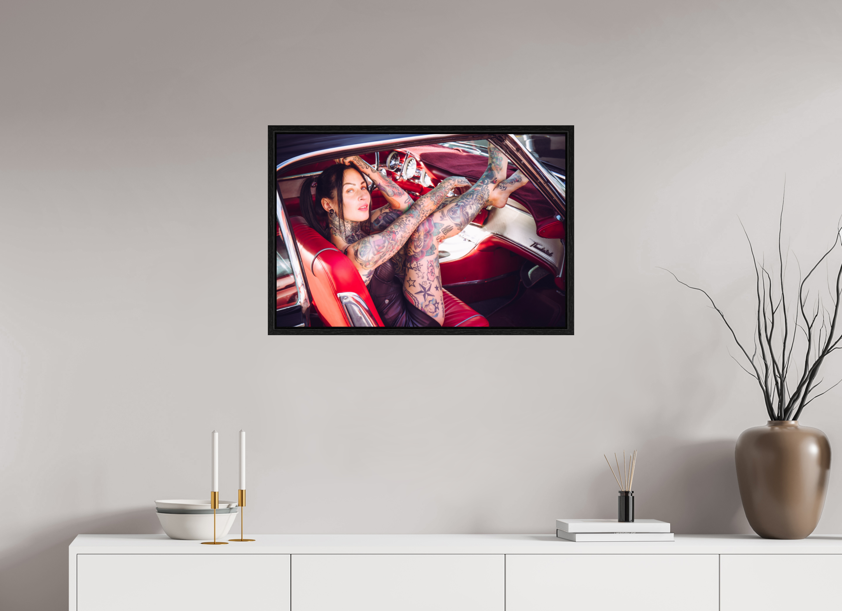 75 x 50 cm, Floater Frame Femke Fatale Ford Thunderbird