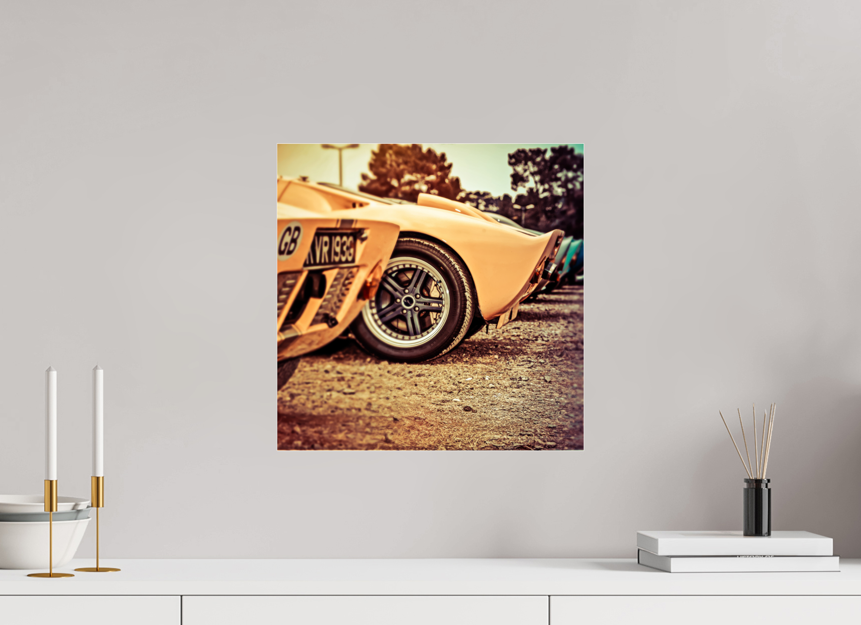40 x 40 cm, Photo Print Under Acrylic Glass Le Mans 24 Heures du Mans Racing - Ford