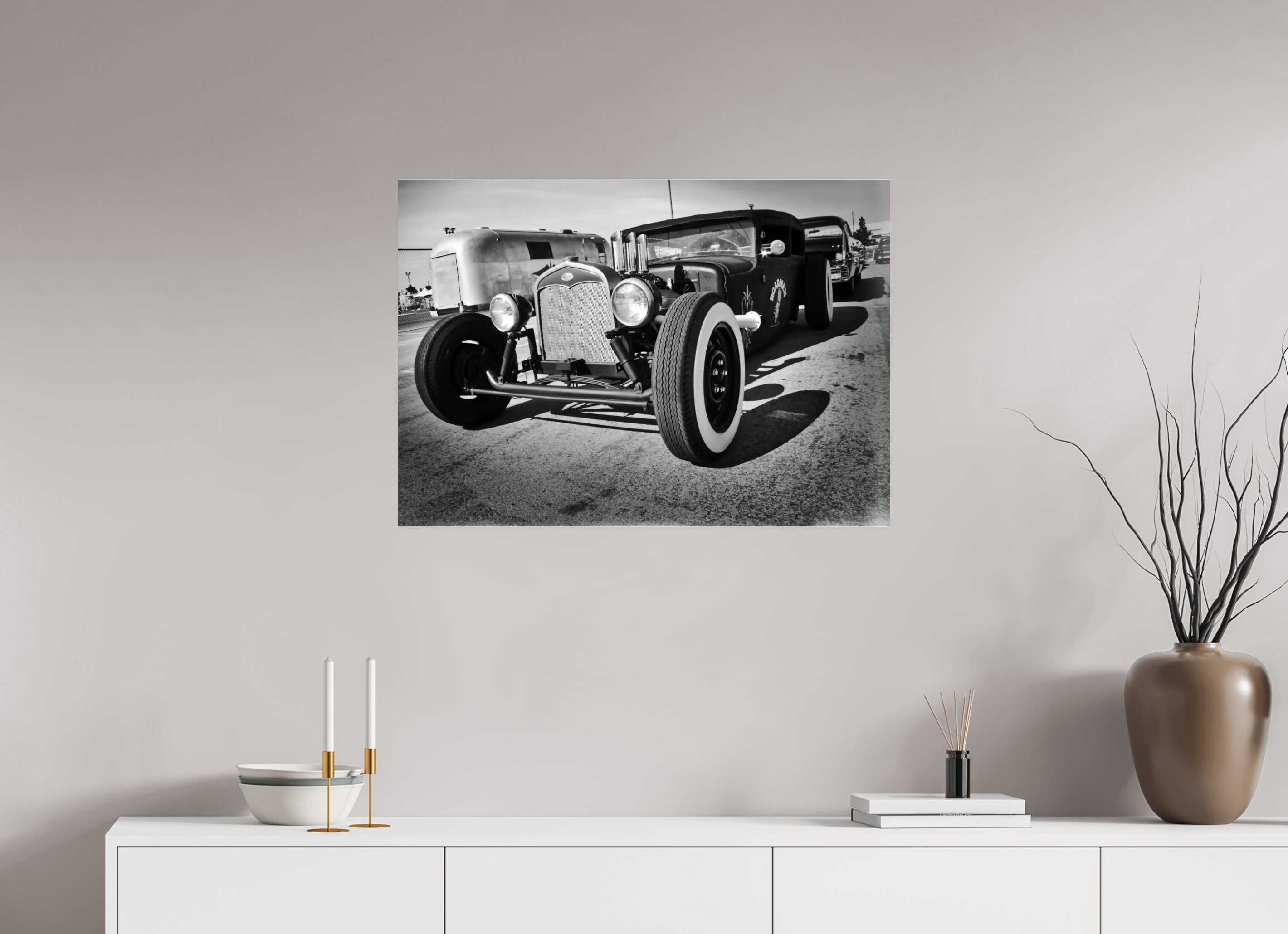 DIN A1 (84,1 x 59,4 cm), Photo Print Under Acrylic Glass The Black Hot Rod