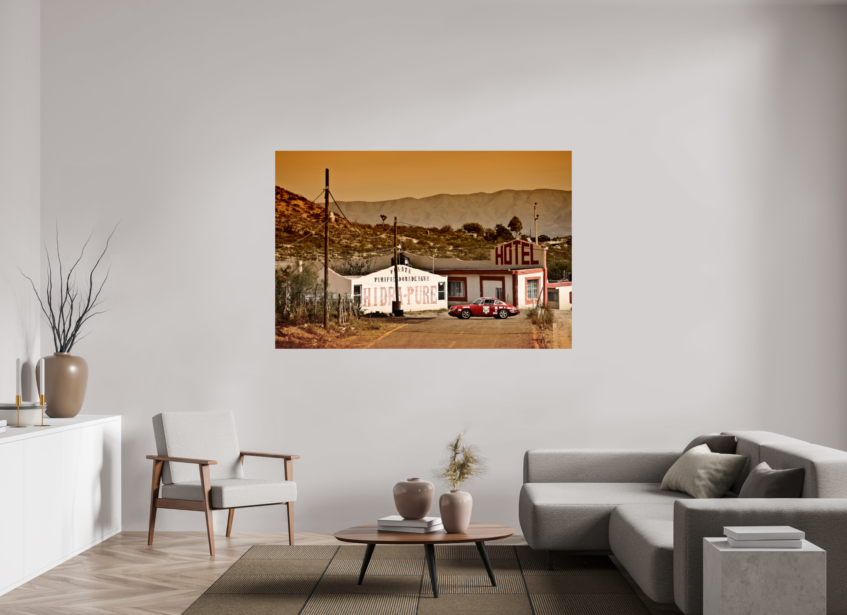 180 x 120 cm, Photo Print On Fuji Crystal DP II Porsche 911 - La Carrera Panamericana