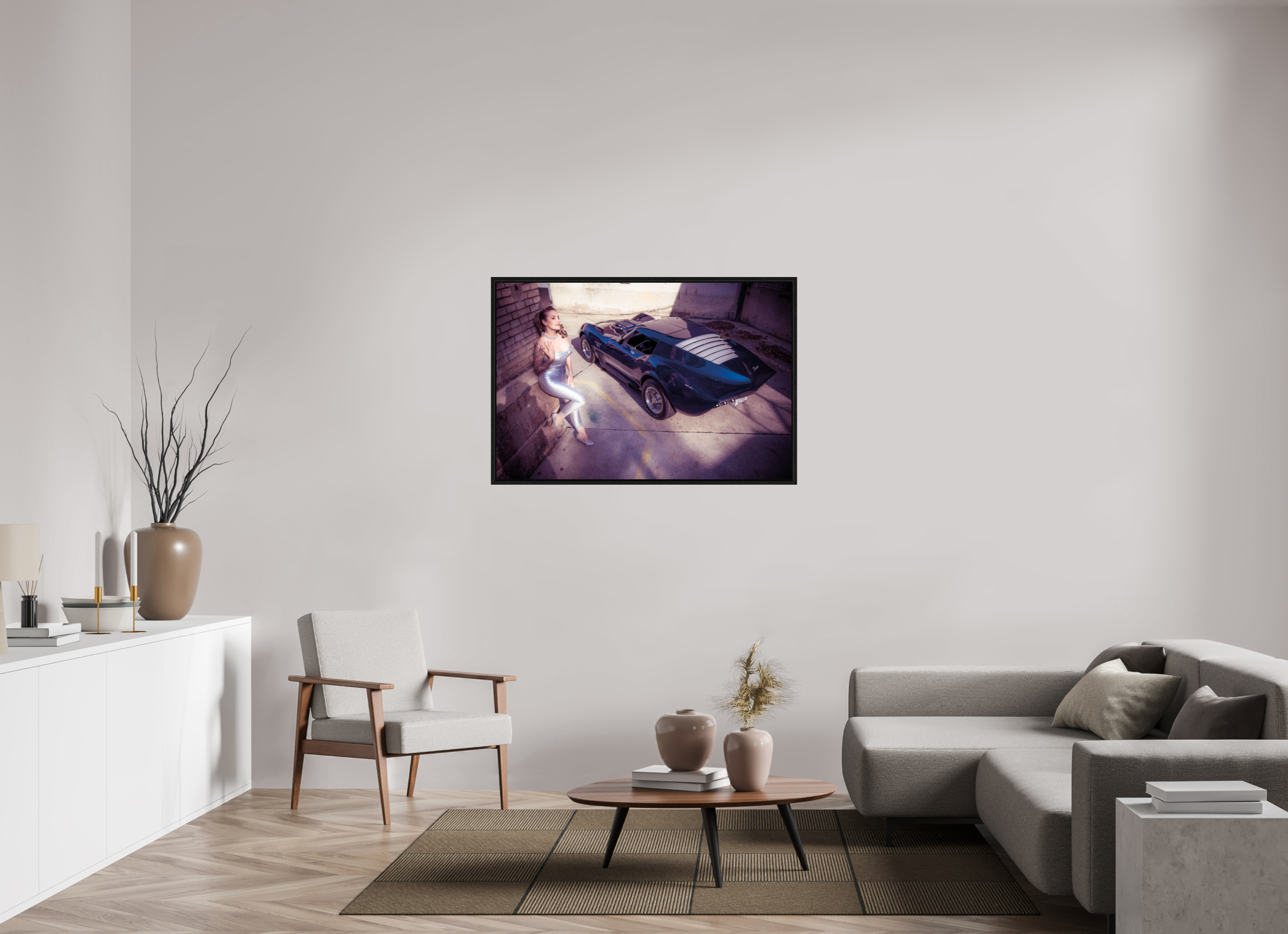 120 x 80 cm, Floater Frame Zoe Scarlett Maka Shark II