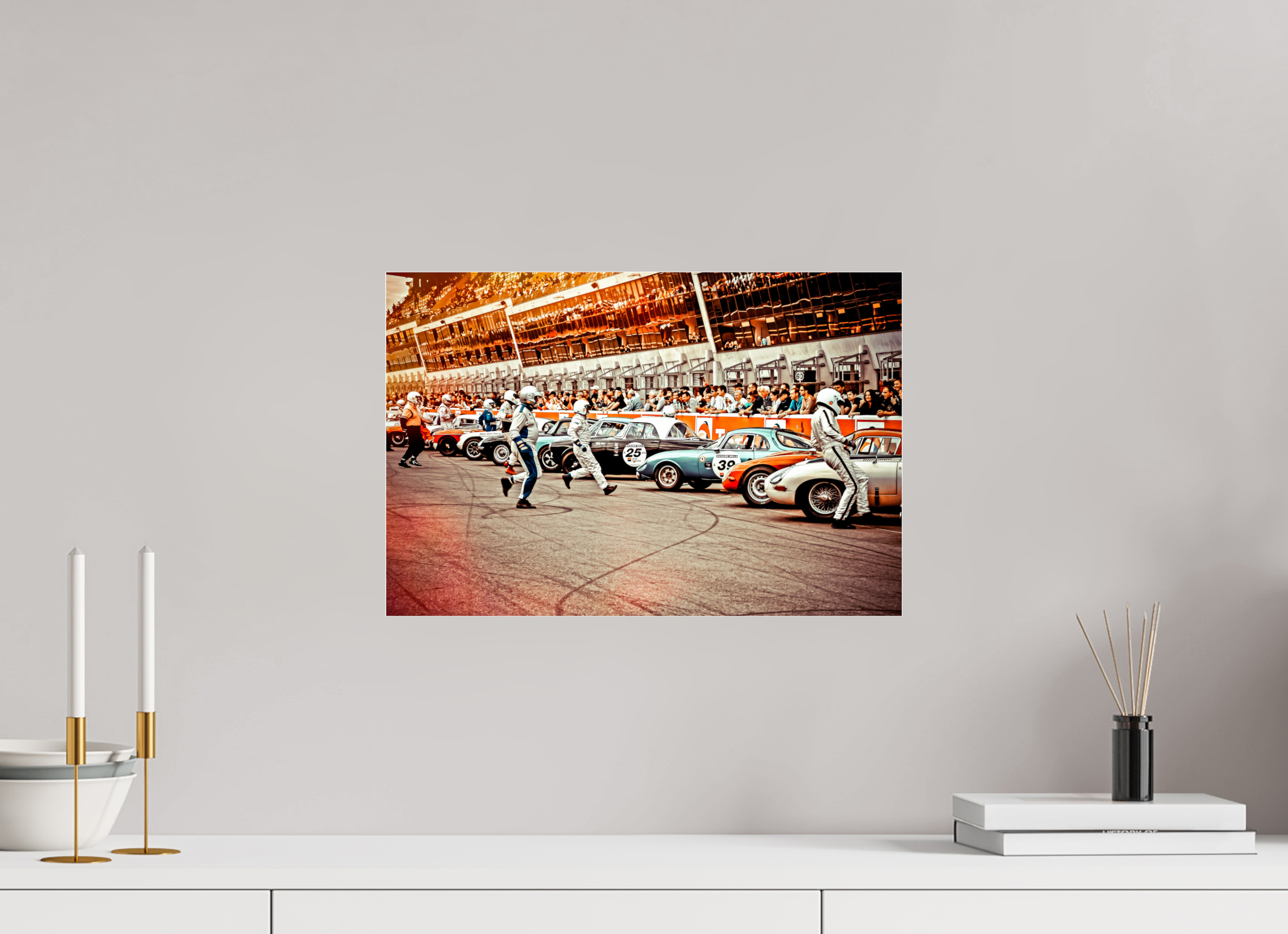 45 x 30 cm, Photo Print Under Acrylic Glass Le Mans - Start your Engines