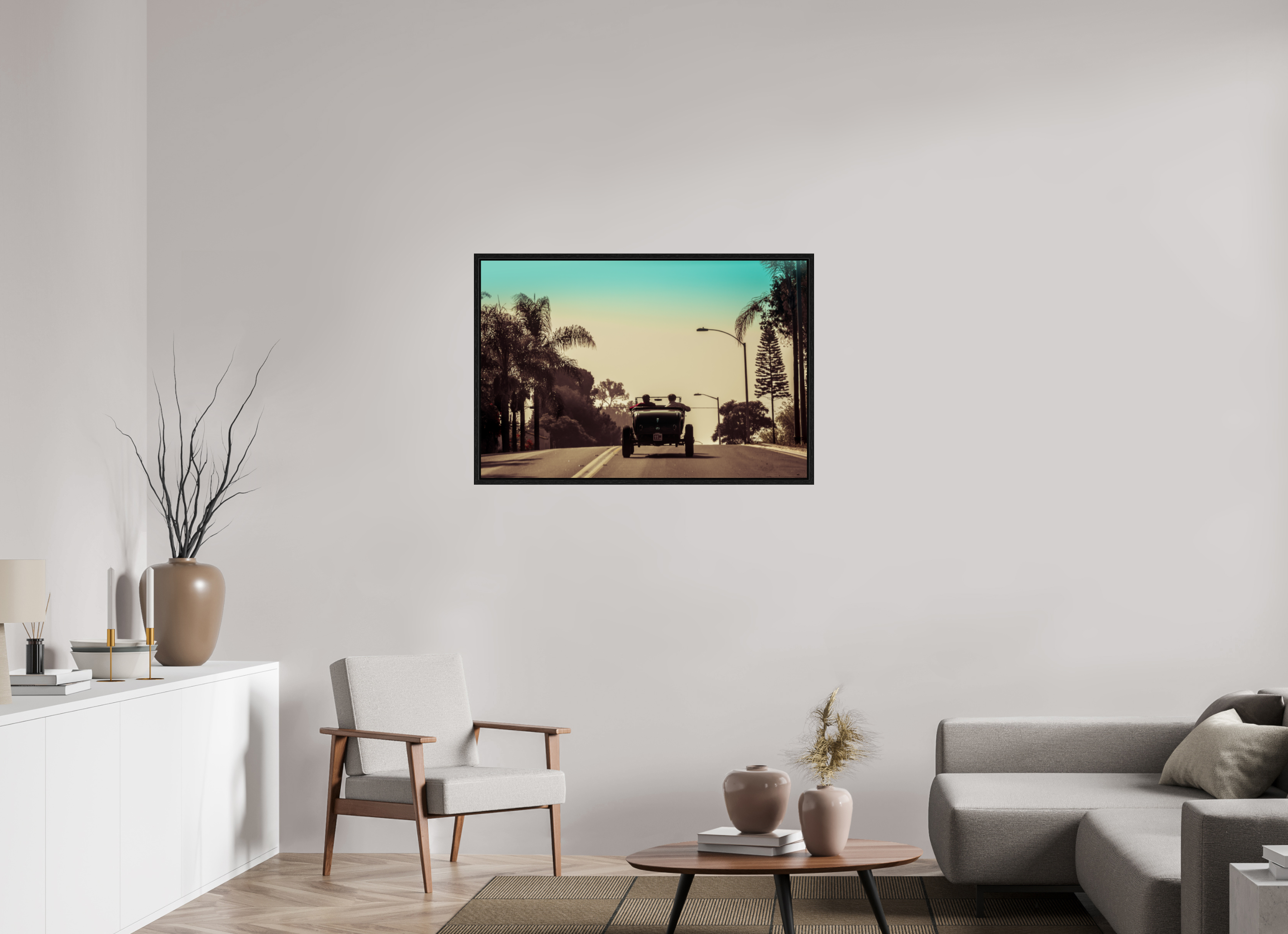 105 x 70 cm, Floater Frame Hot Rod Ridin' SoCal