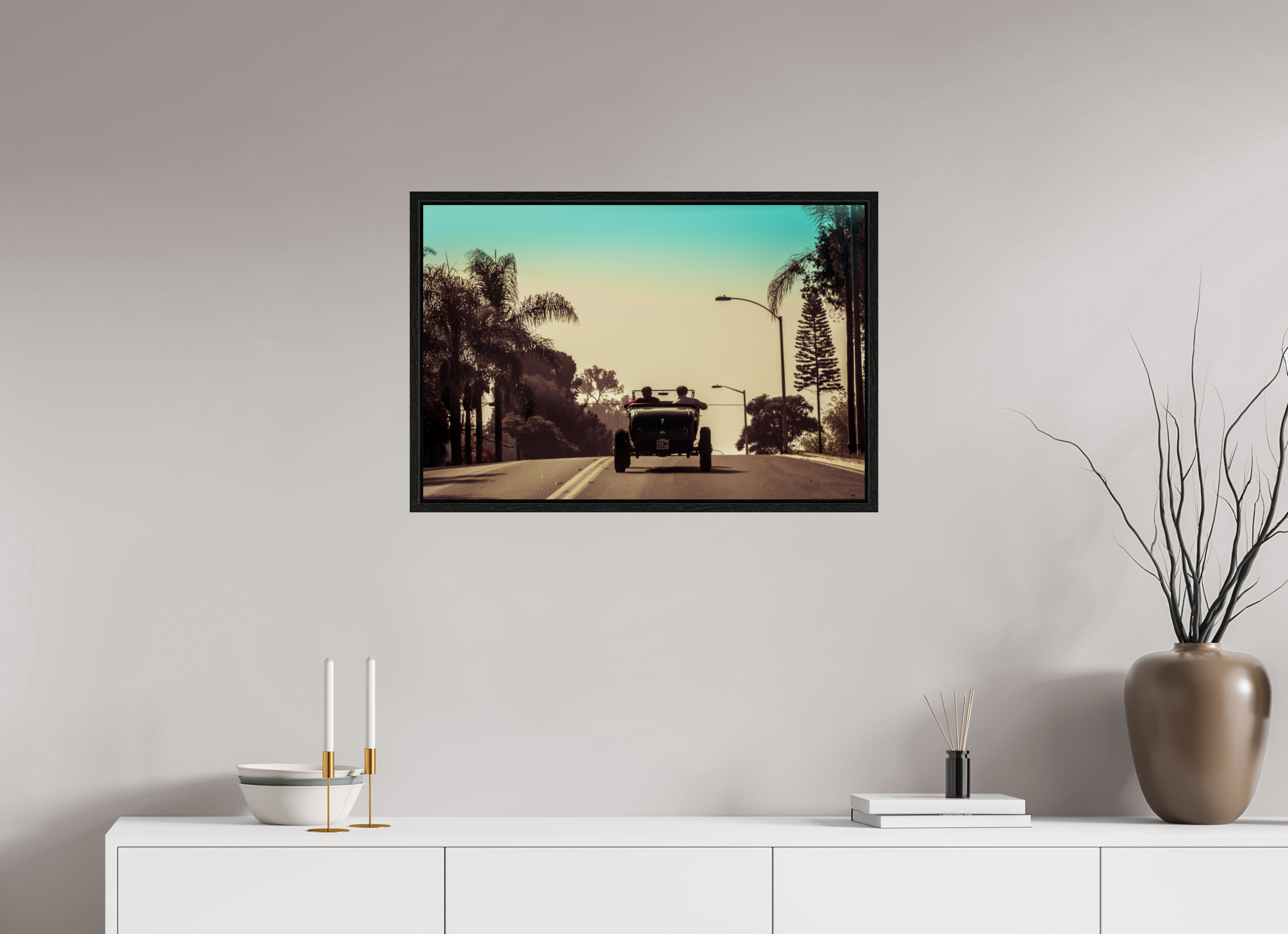 75 x 50 cm, Floater Frame Hot Rod Ridin' SoCal