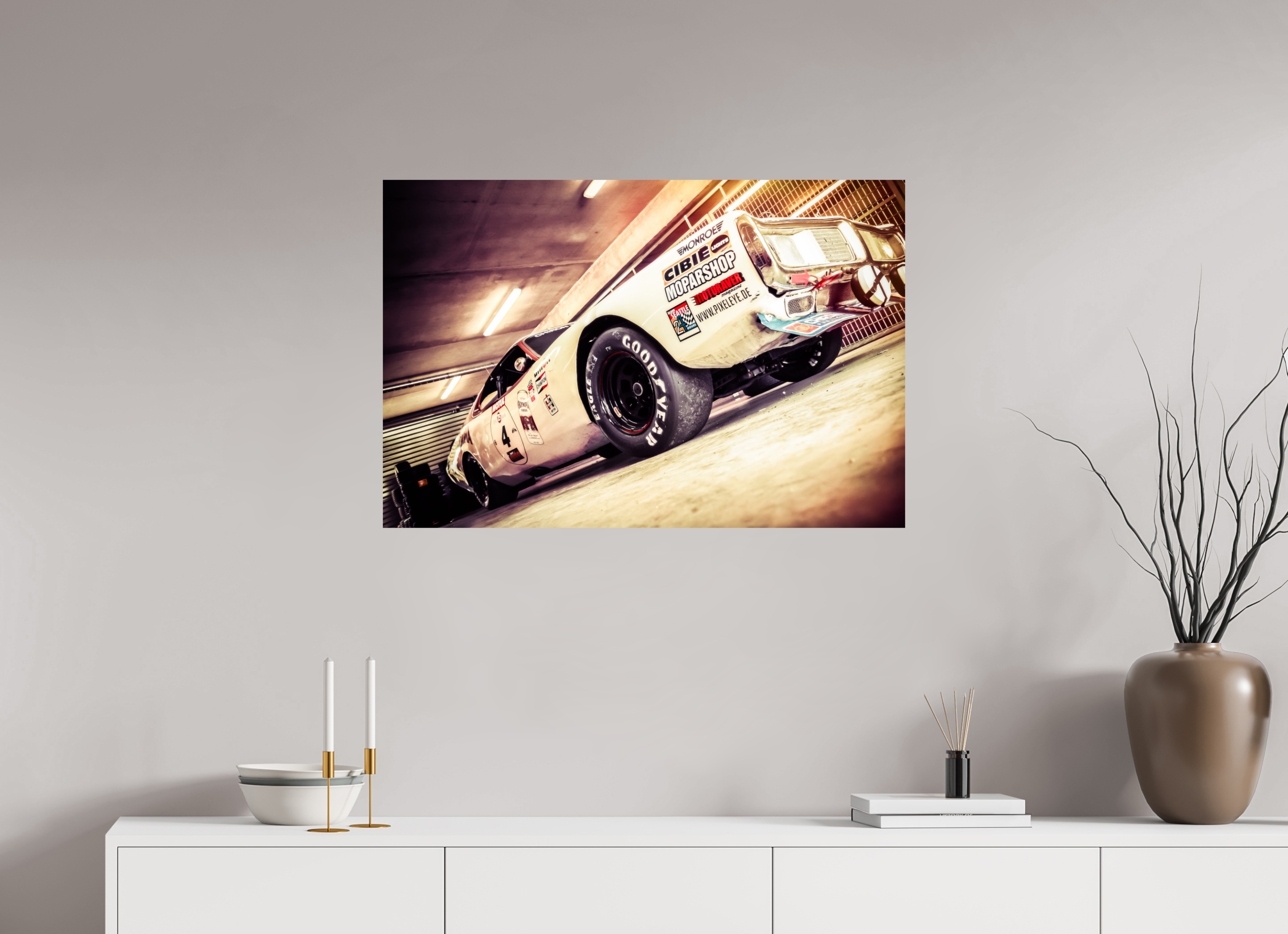 90 x 60 cm, Photo Print On Fuji Crystal DP II Le Mans 24 Heures du Mans Racing - Dodge Charger II