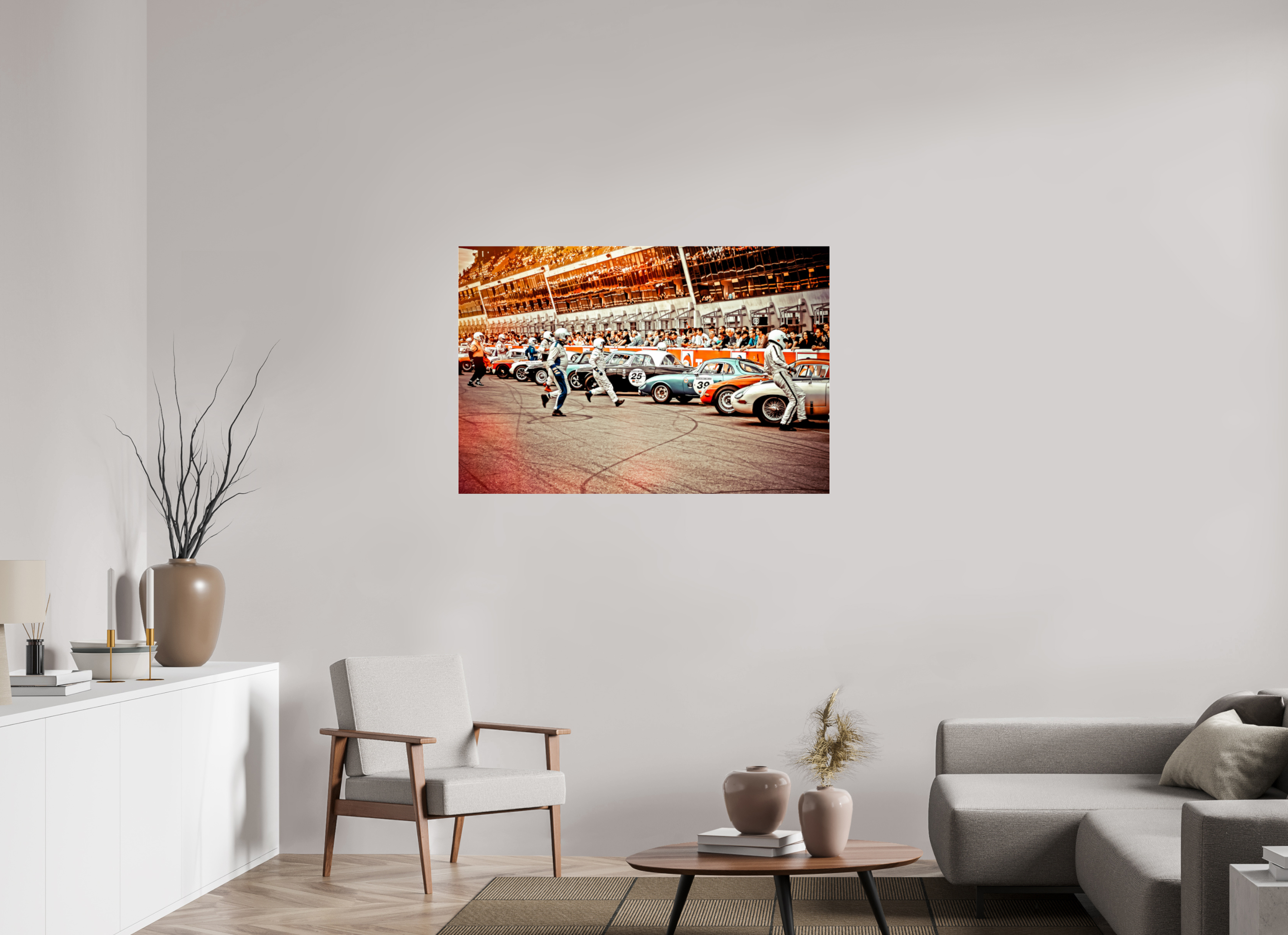120 x 80 cm, Photo Print Under Acrylic Glass Le Mans - Start your Engines