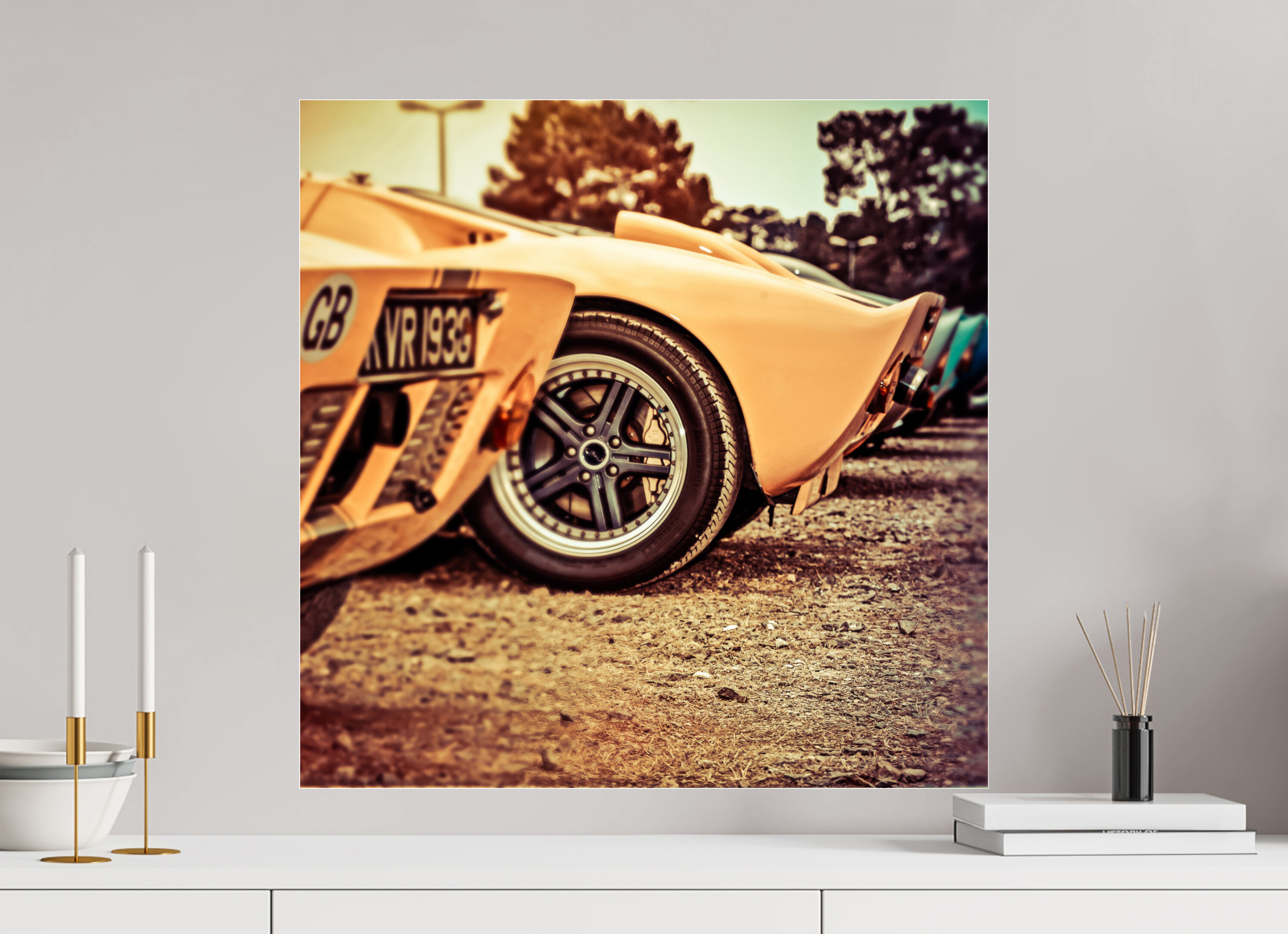 60 x 60 cm, Photo Print Under Acrylic Glass Le Mans 24 Heures du Mans Racing - Ford