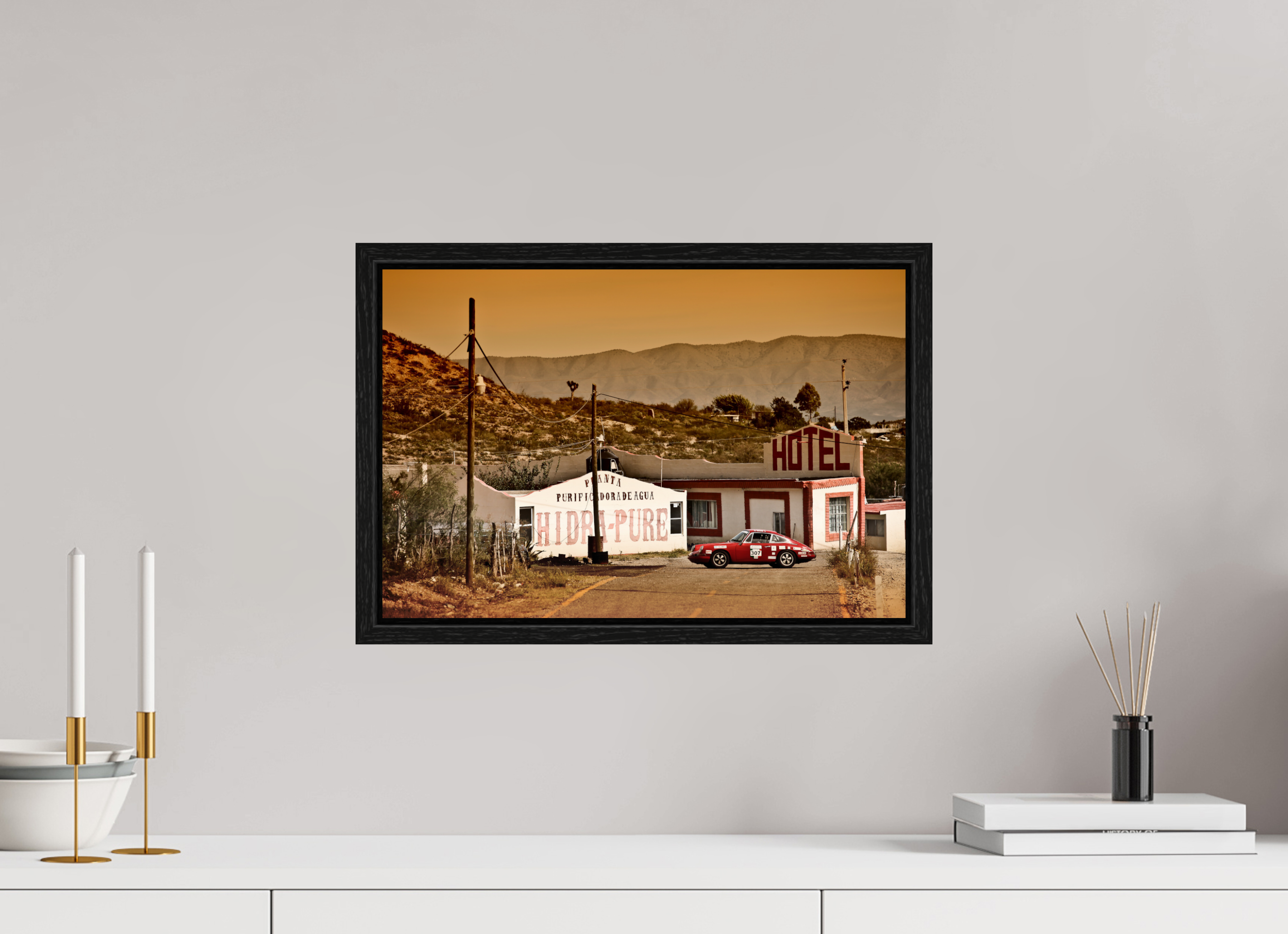 45 x 30 cm, Floater Frame Porsche 911 - La Carrera Panamericana