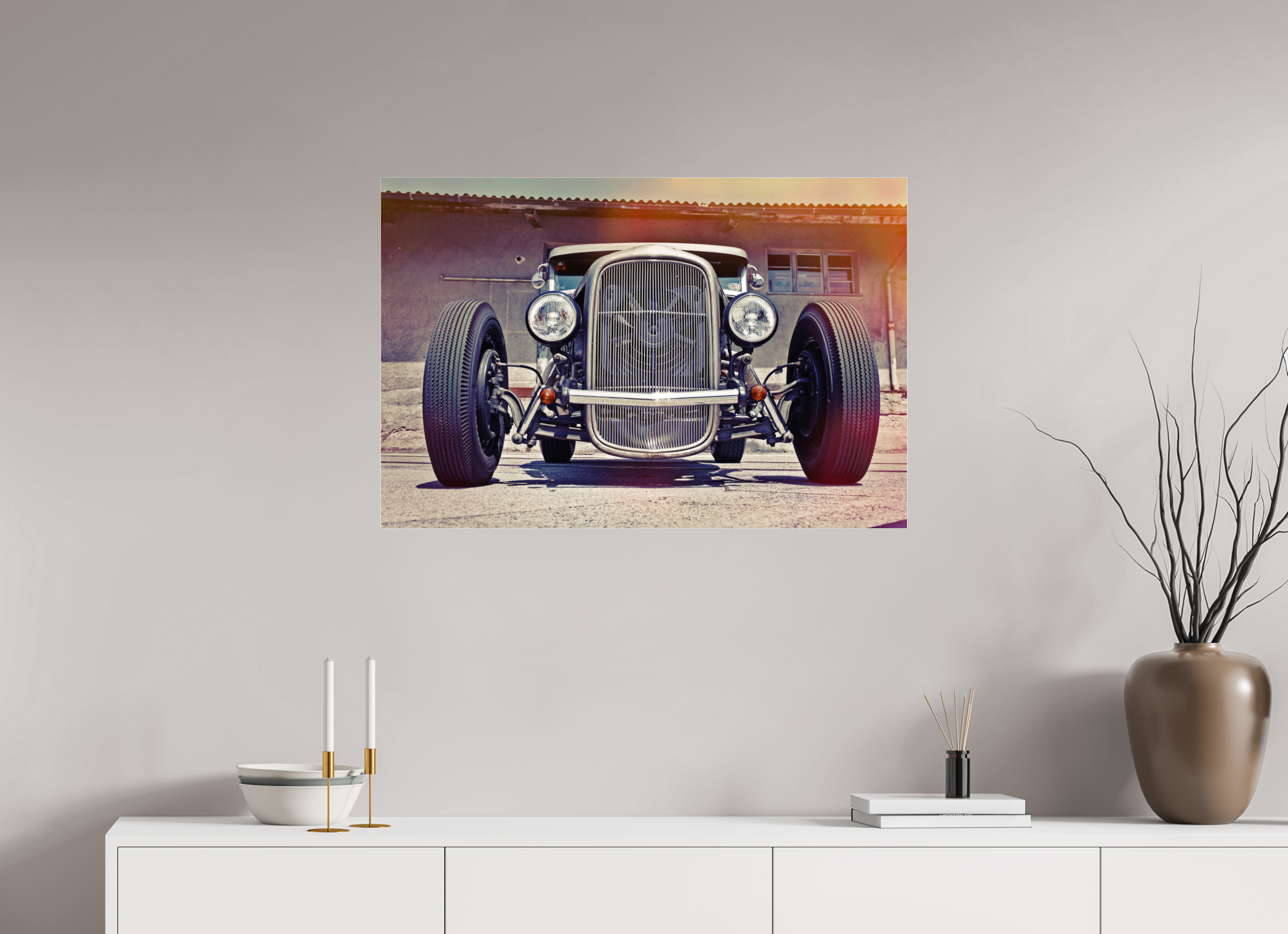 90 x 60 cm, Photo Print Under Acrylic Glass Jay Jay's Hot Rod