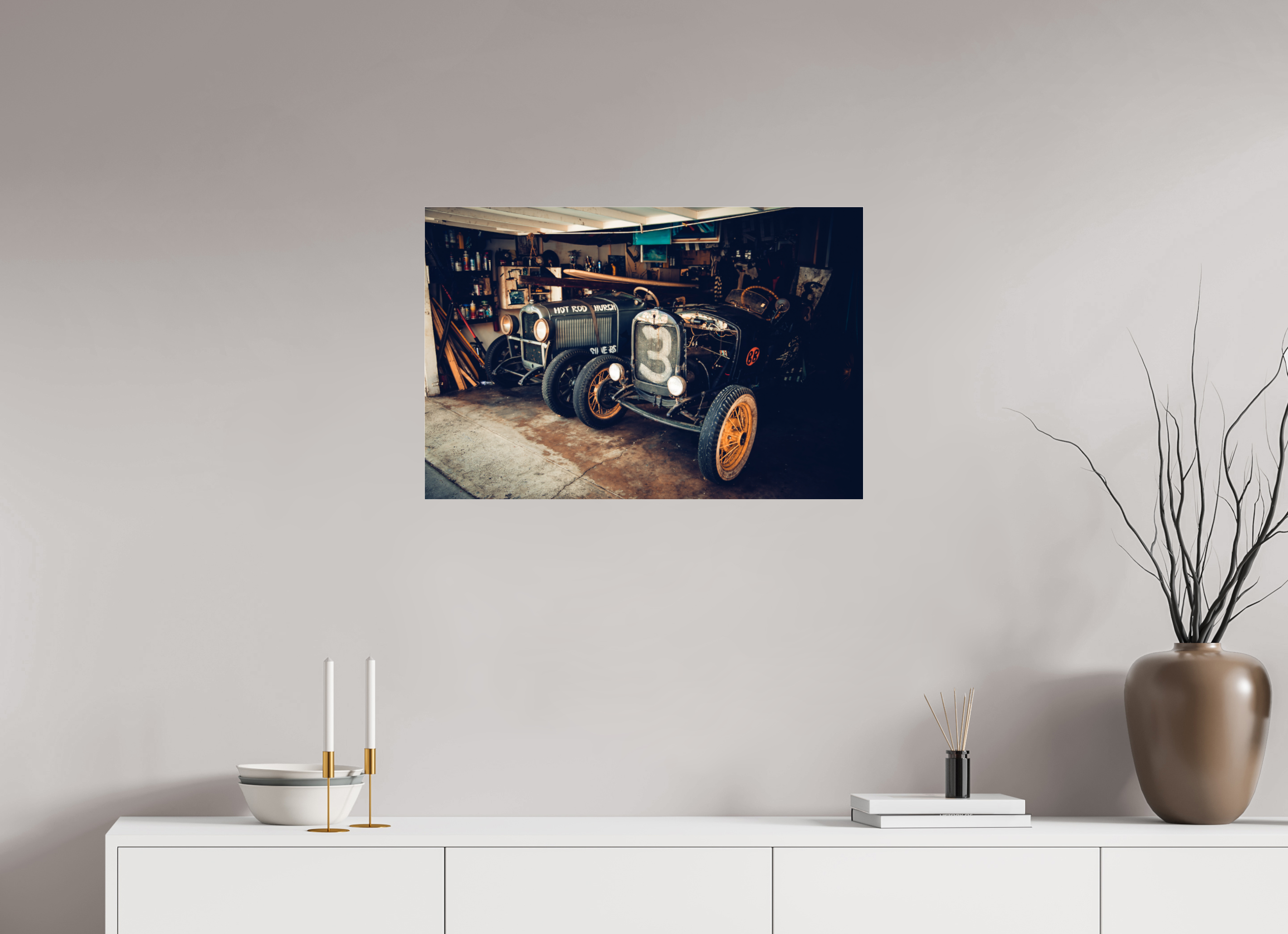 75 x 50 cm, Photo Print Under Acrylic Glass New York Garage