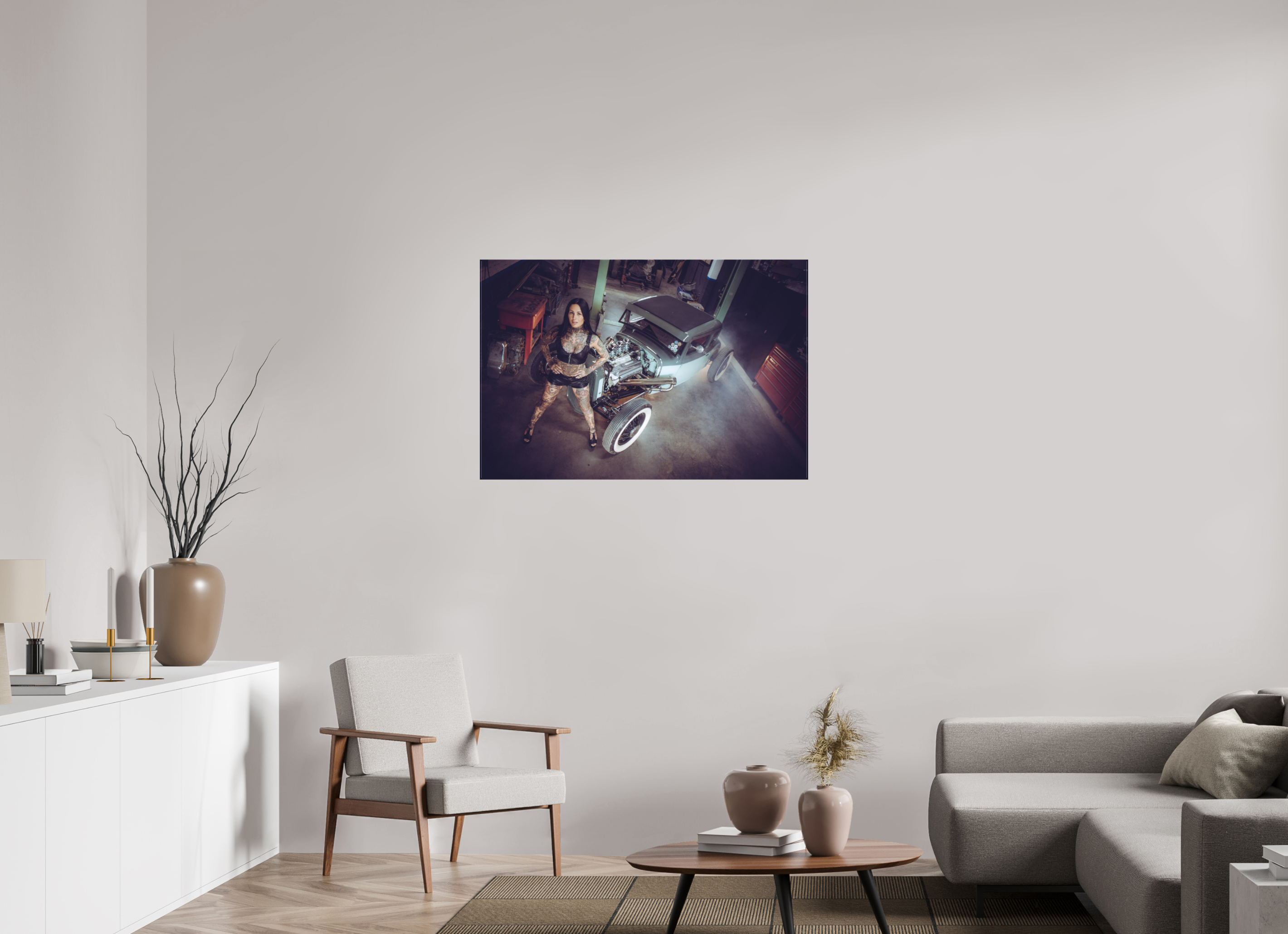 105 x 70 cm, Leinwand matt Femke Fatale Green Hot Rod